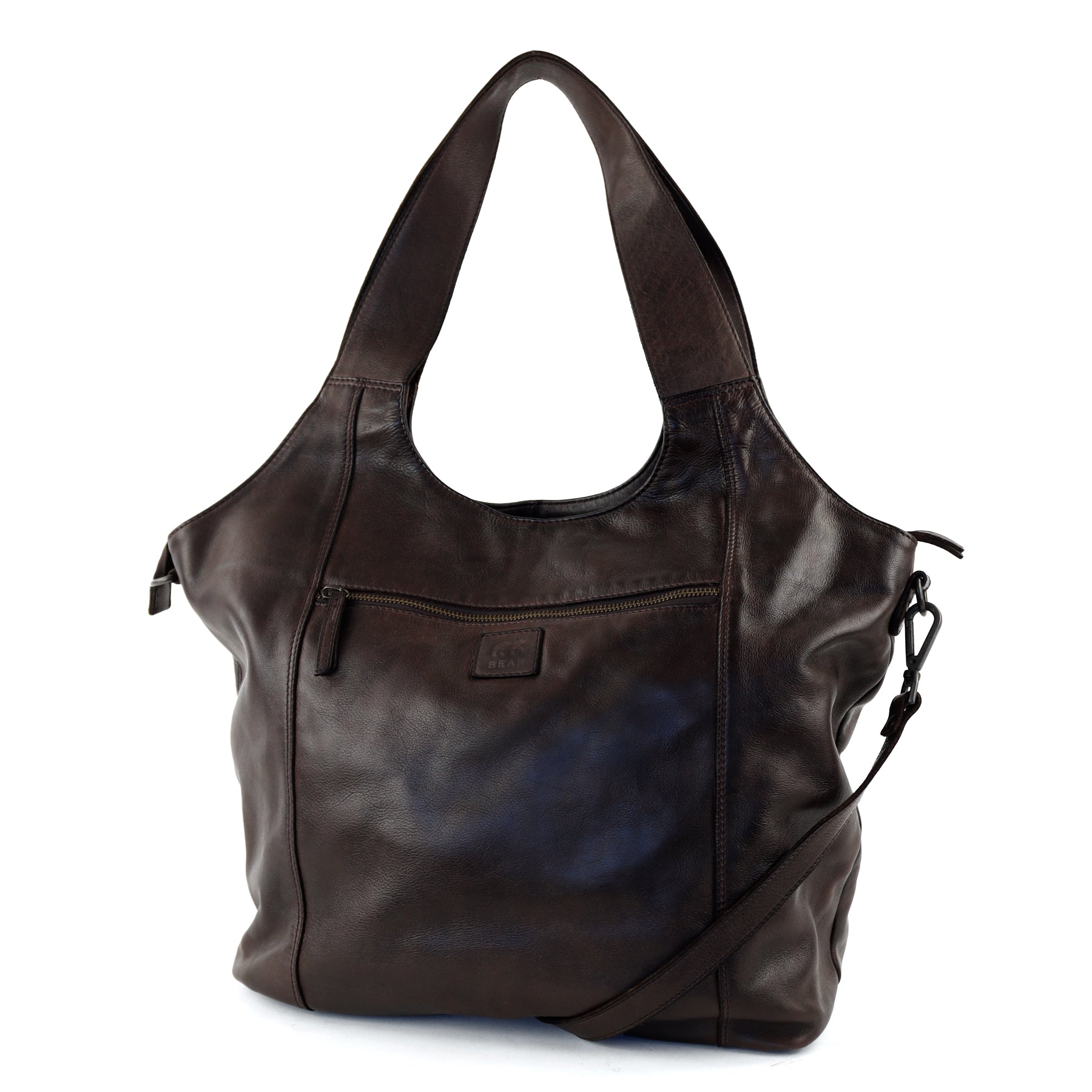 Großer Shopper/Beuteltasche 'Aurora' Dunkelbraun