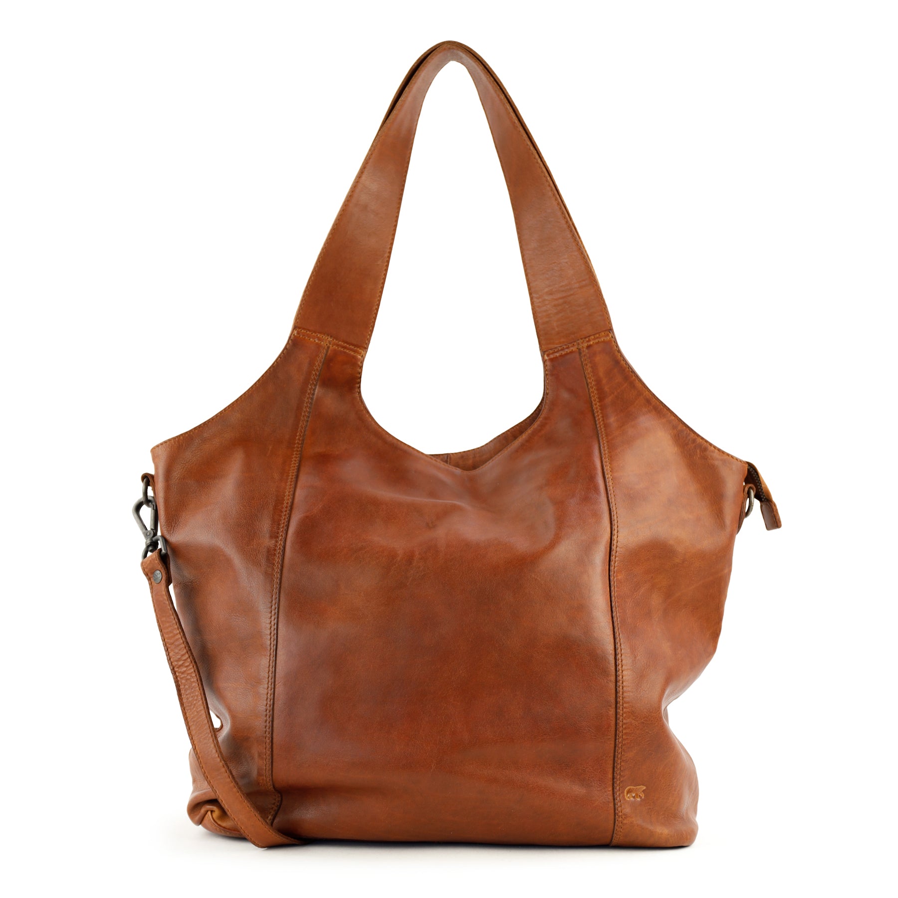 Großer Shopper/Beuteltasche 'Aurora' Cognac