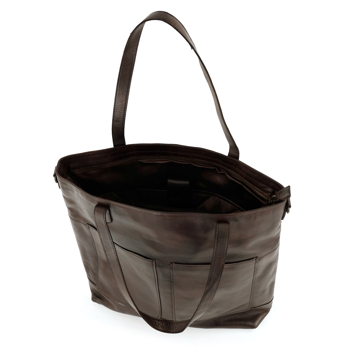 Geräumige Shopper-/Schultertasche mit Laptopfach – „Claire“ beige