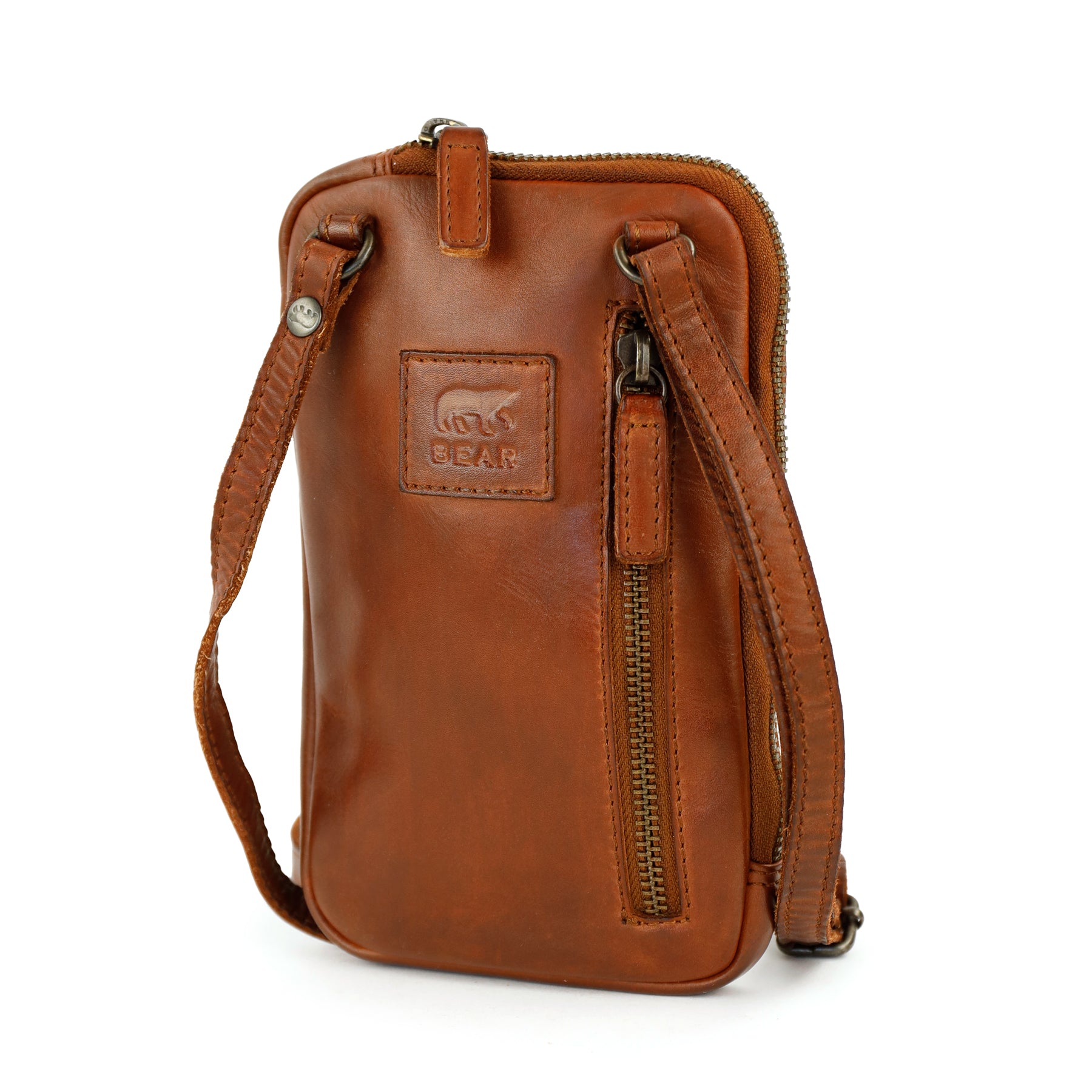 Handy-/Umhängetasche 'Camille' Cognac