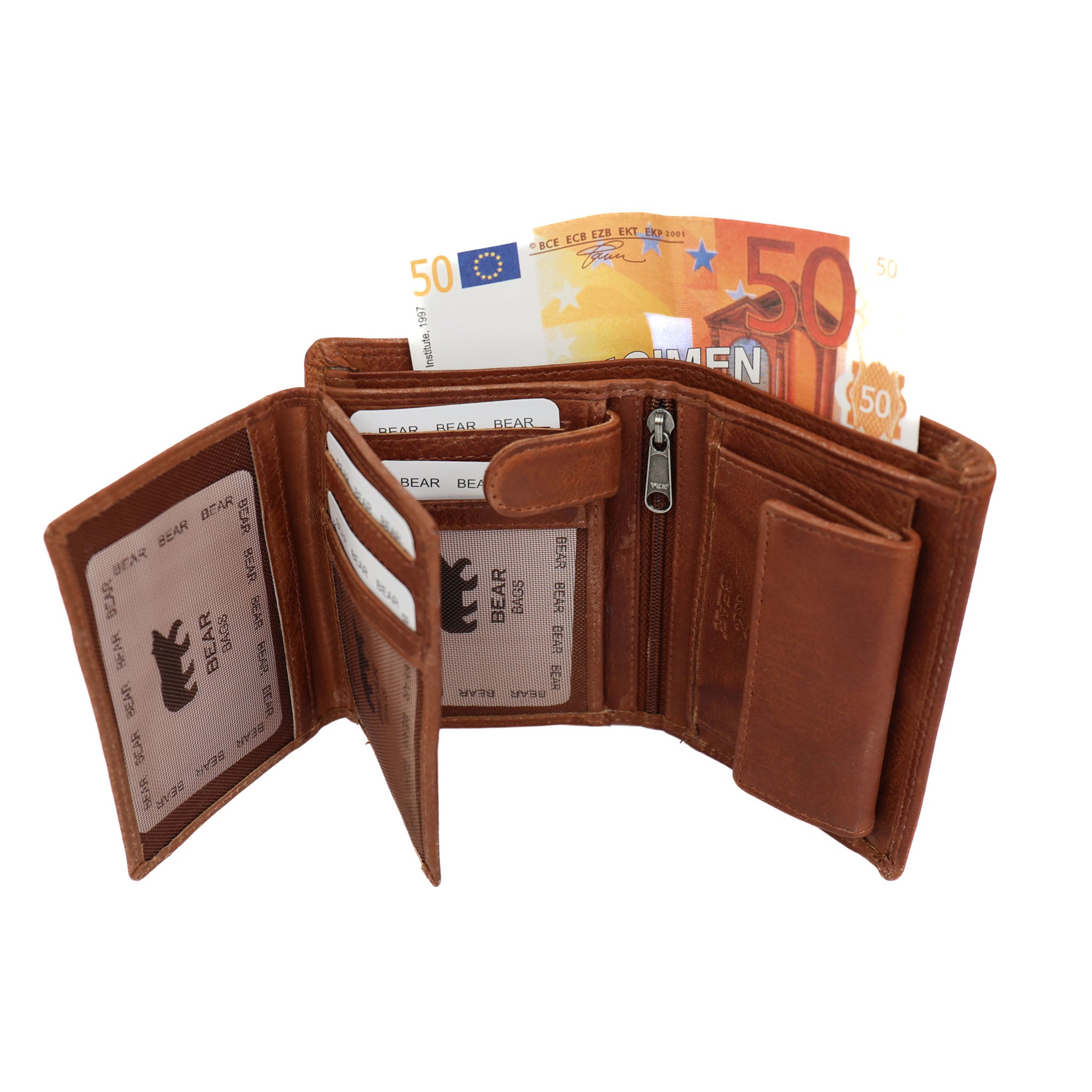 Hohe Billfold 'Aiden' Cognac