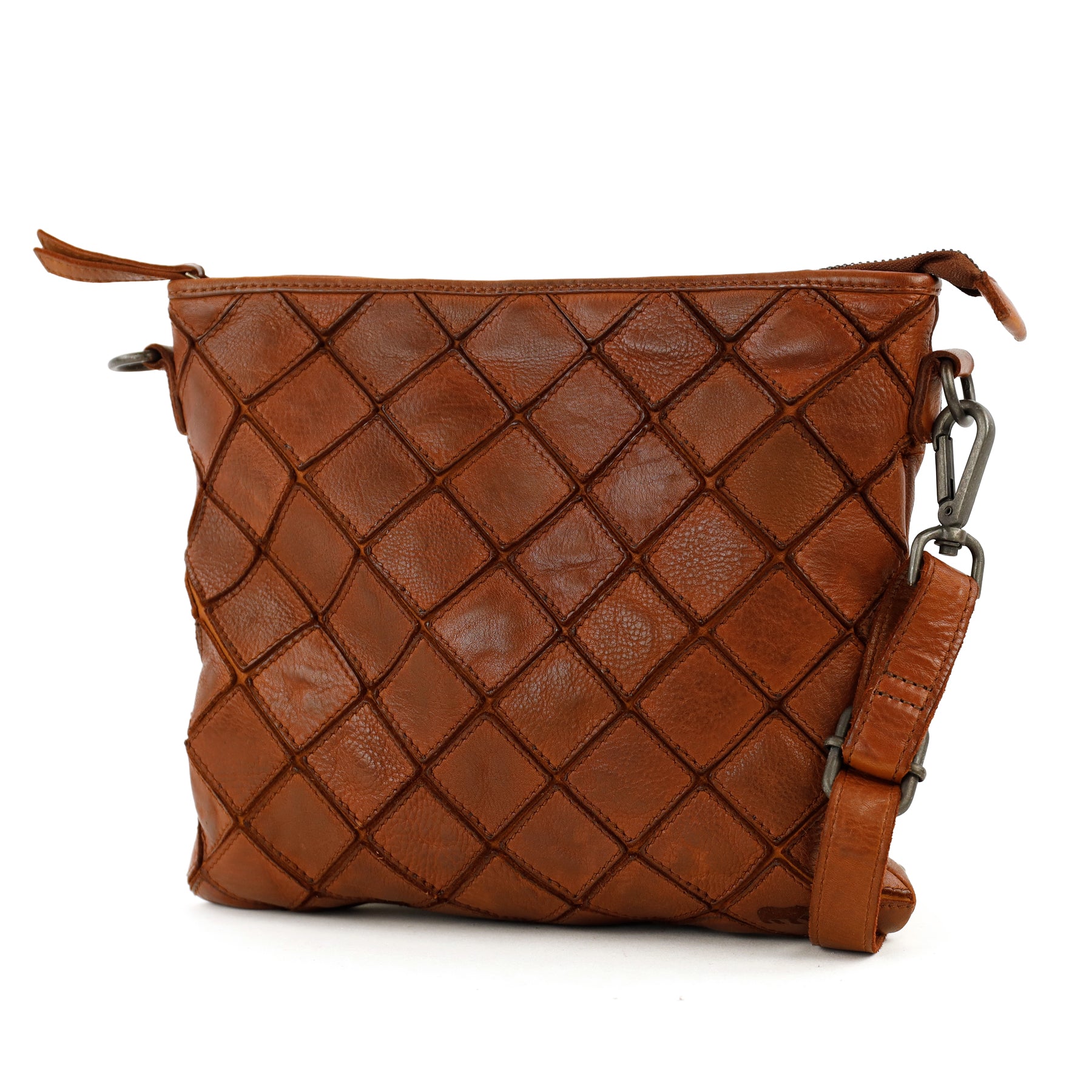 Patchwork Umhängetasche 'Juliette' Cognac