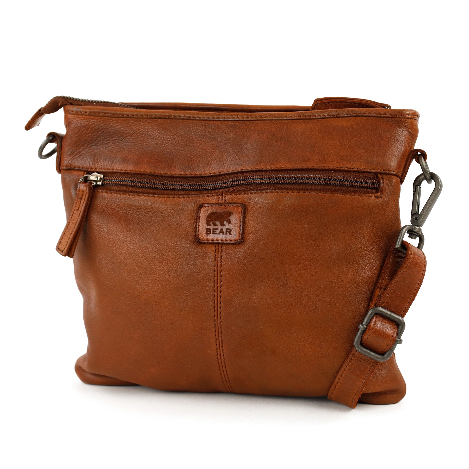 Patchwork Umhängetasche 'Juliette' Cognac