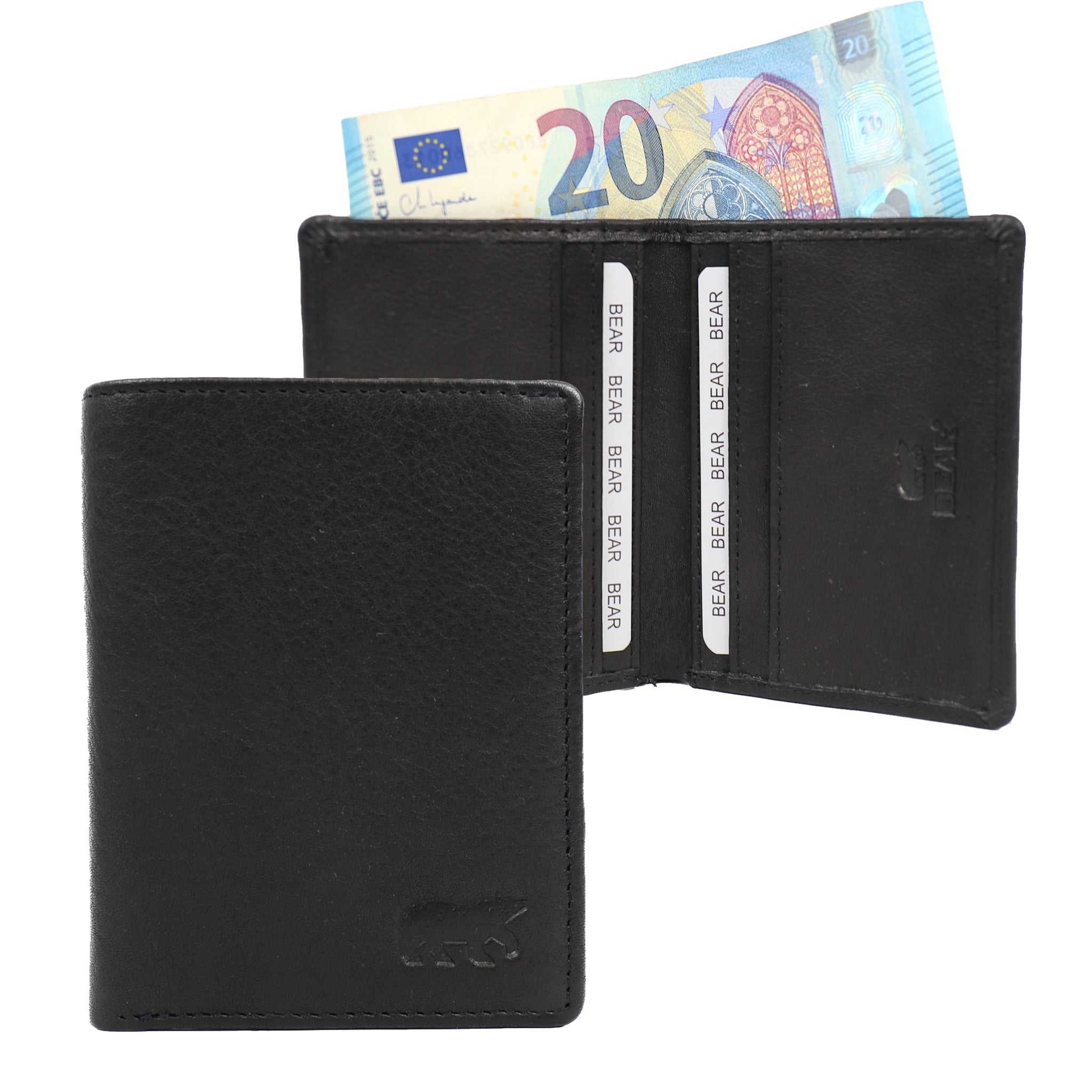 Kartenhalter mit Geldscheinfach 'Cas' Schwarz