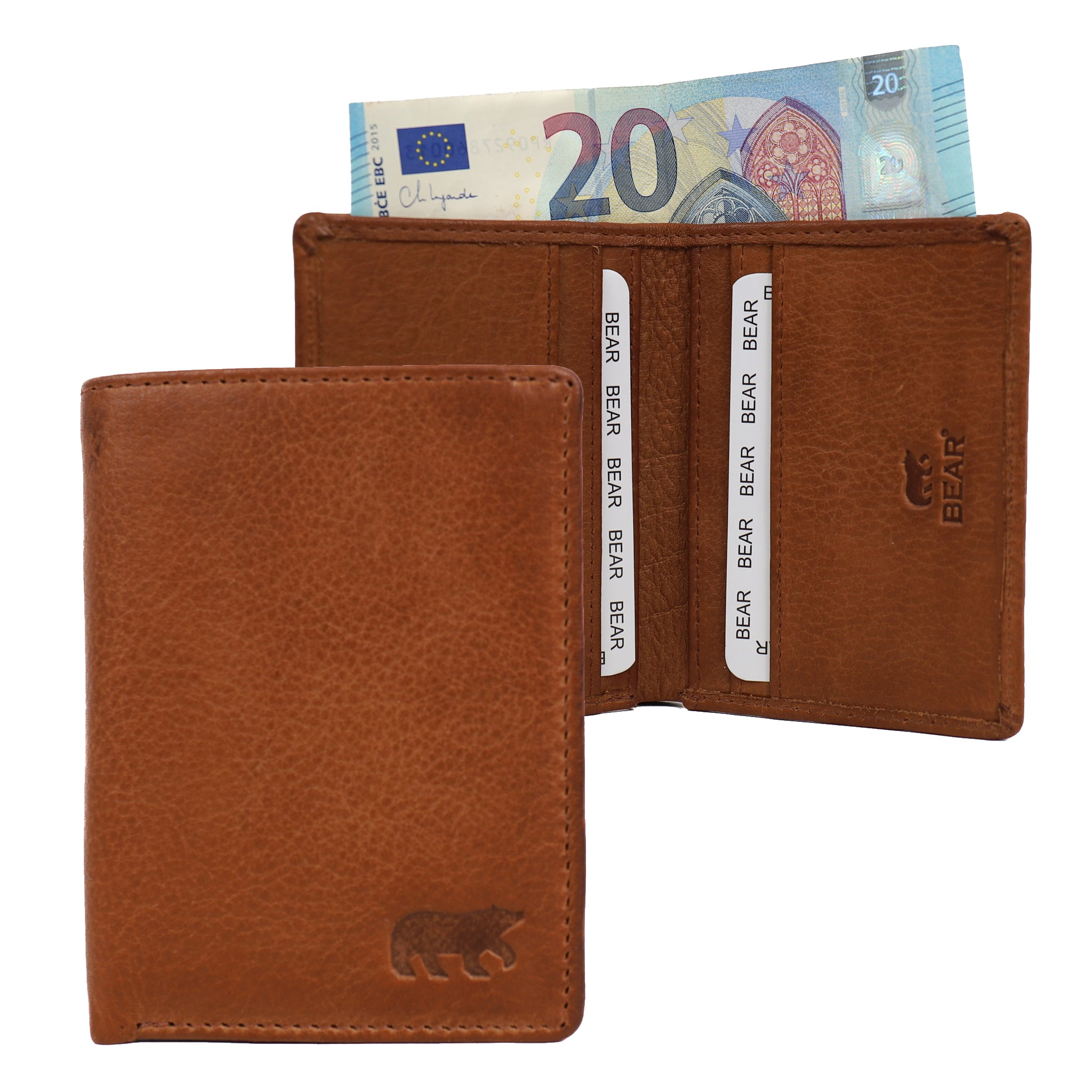 Kartenhalter mit Geldscheinfach 'Cas' Cognac