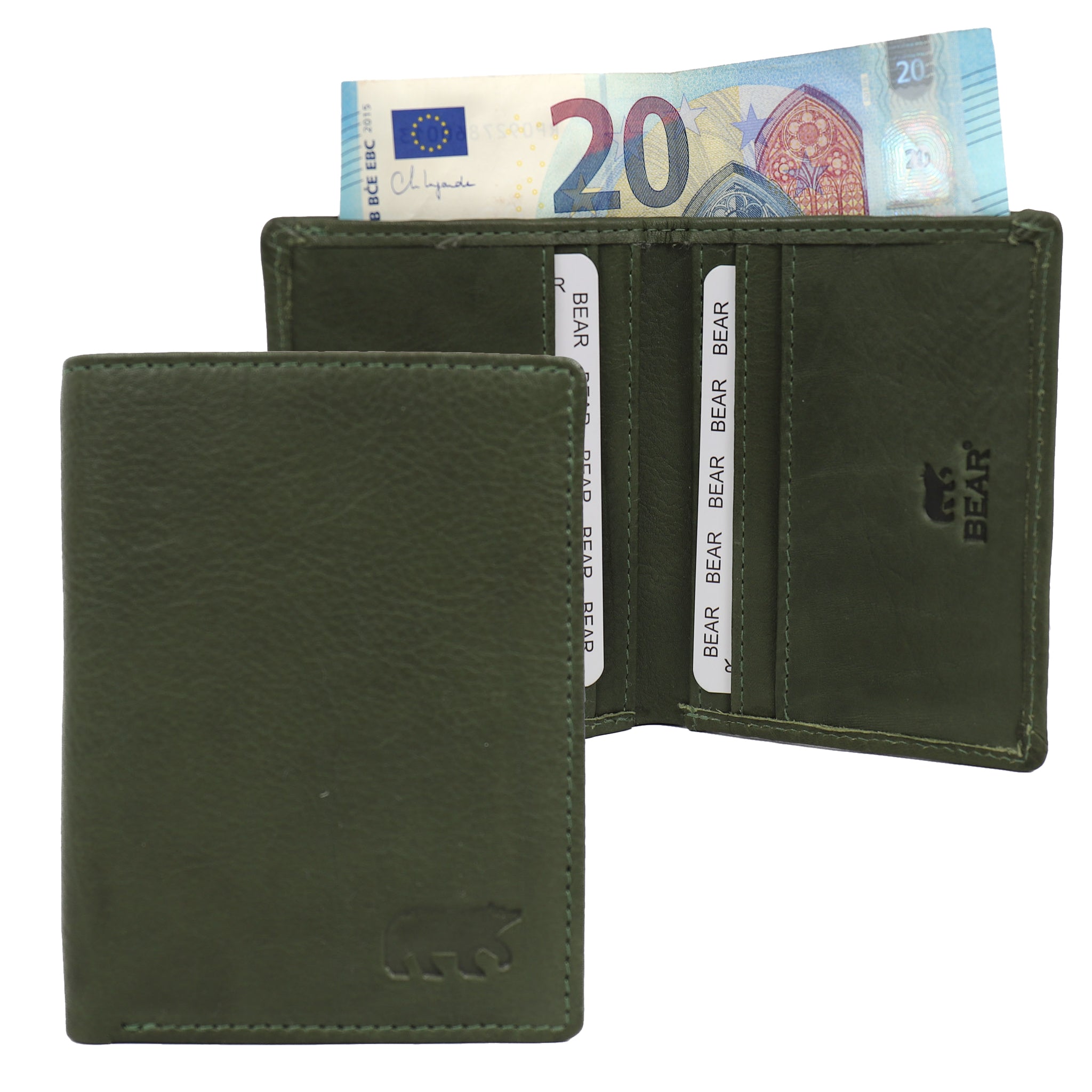 Kartenhalter mit Banknotenfach 'Cas' Grün