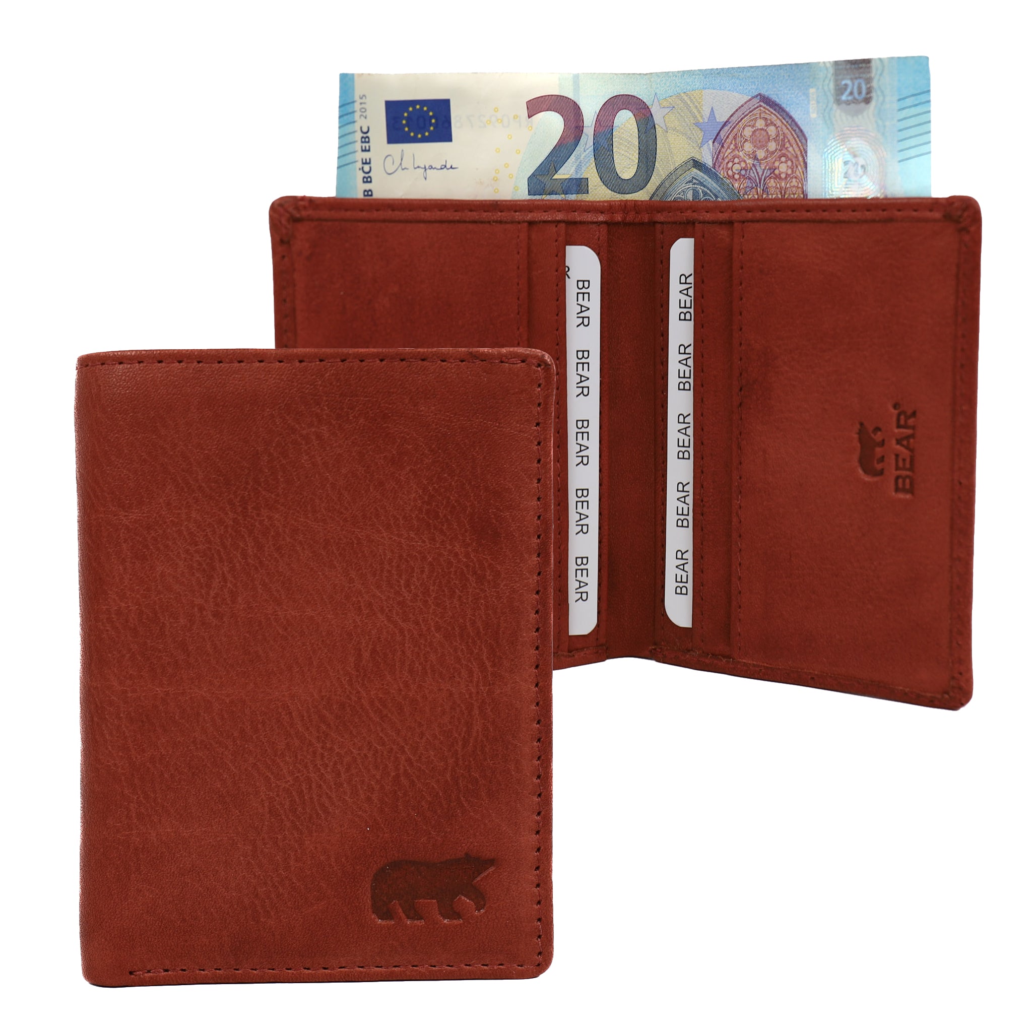 Kartenhalter mit Banknotenfach 'Cas' Rot