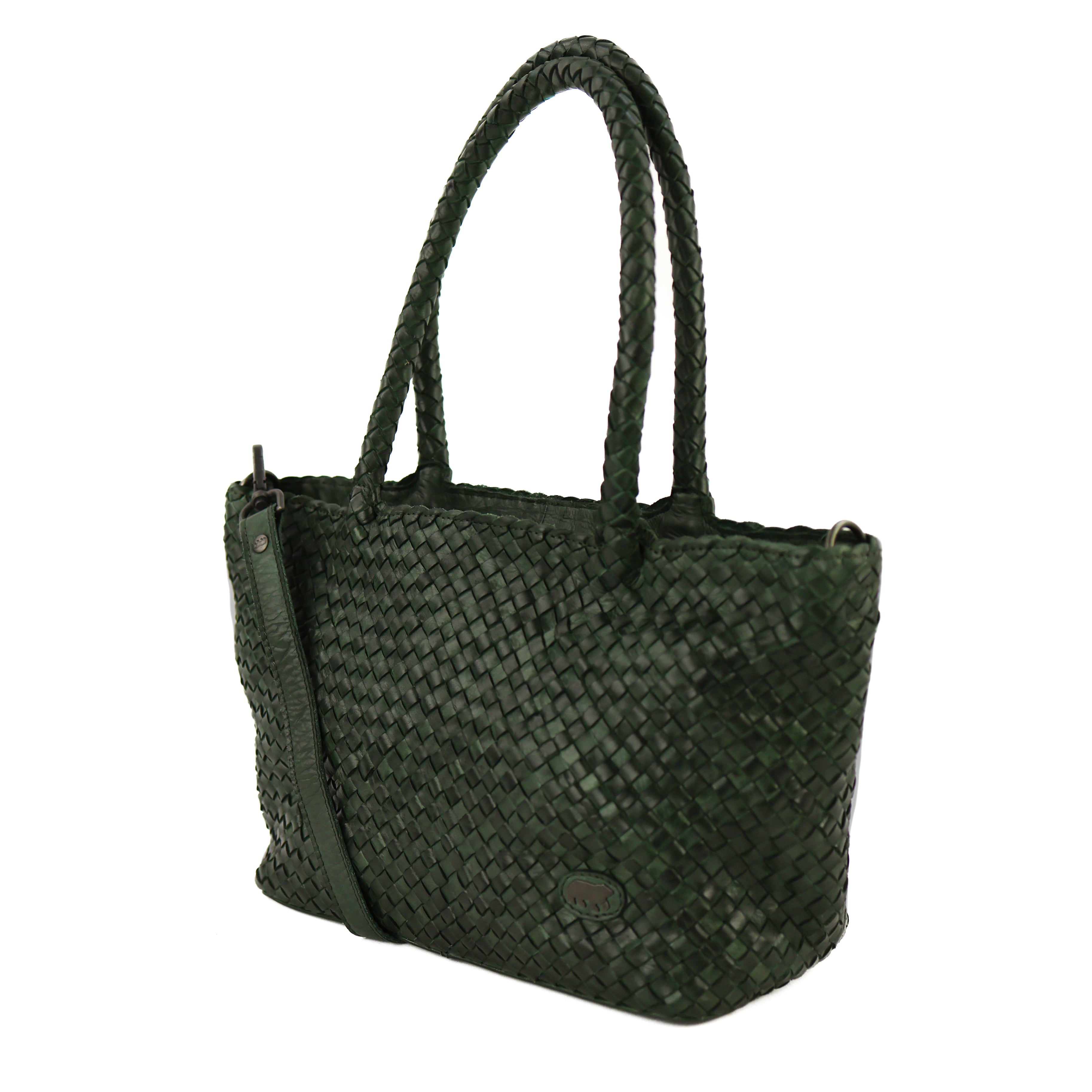 Geflochtene Hand-/Umhängetasche 'Franca' Grün