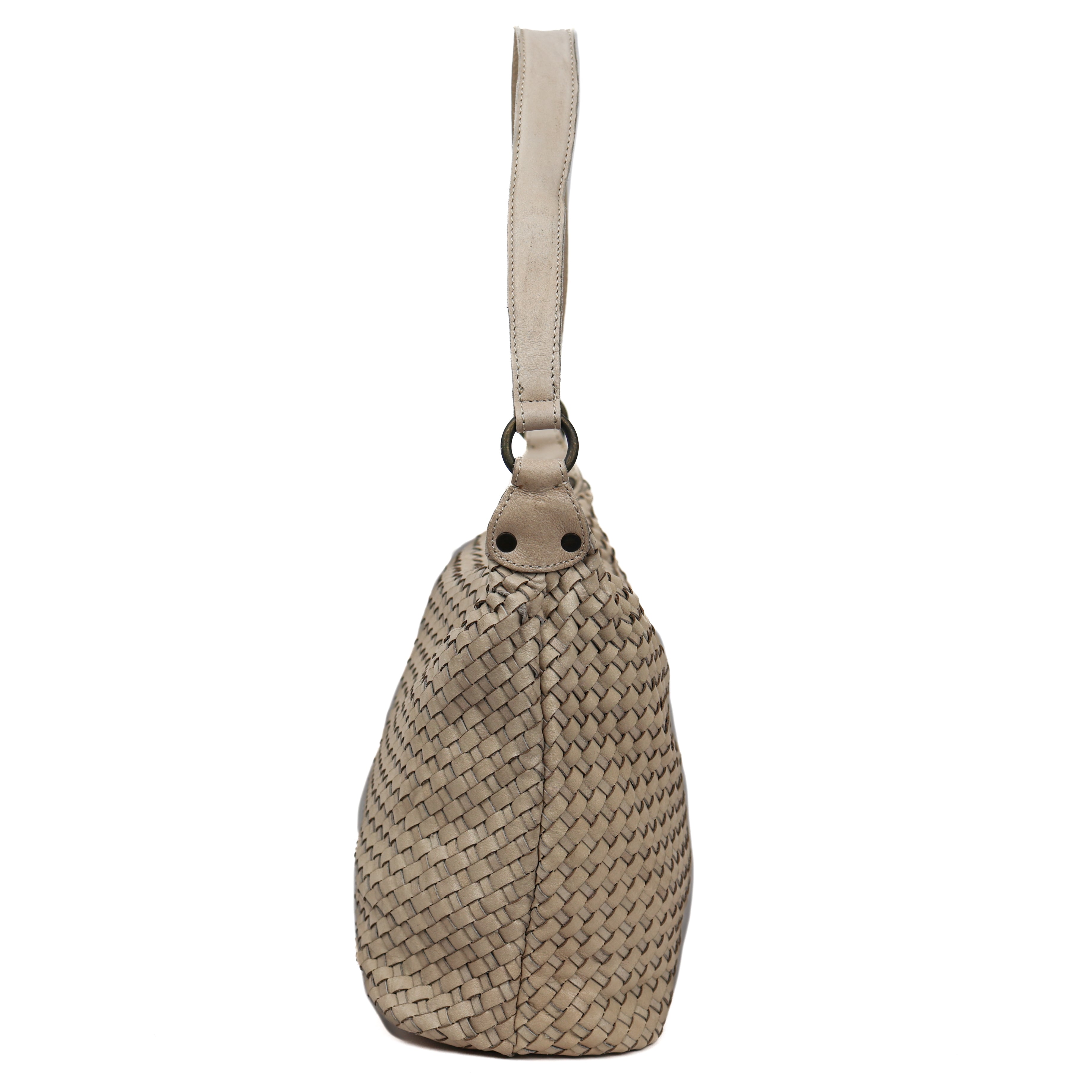 Geflochtene Beuteltasche 'Marlène' Creme