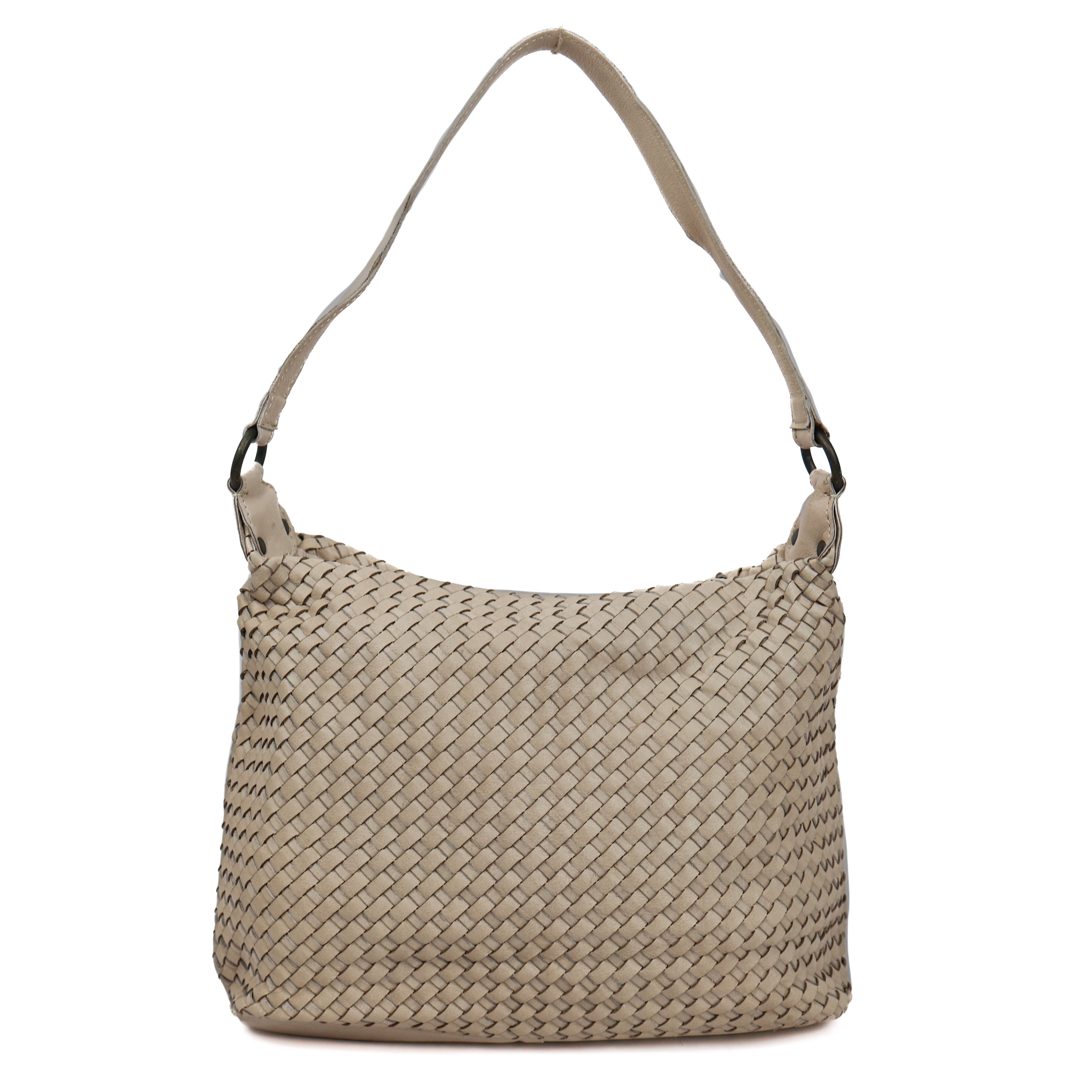 Geflochtene Beuteltasche 'Marlène' Creme