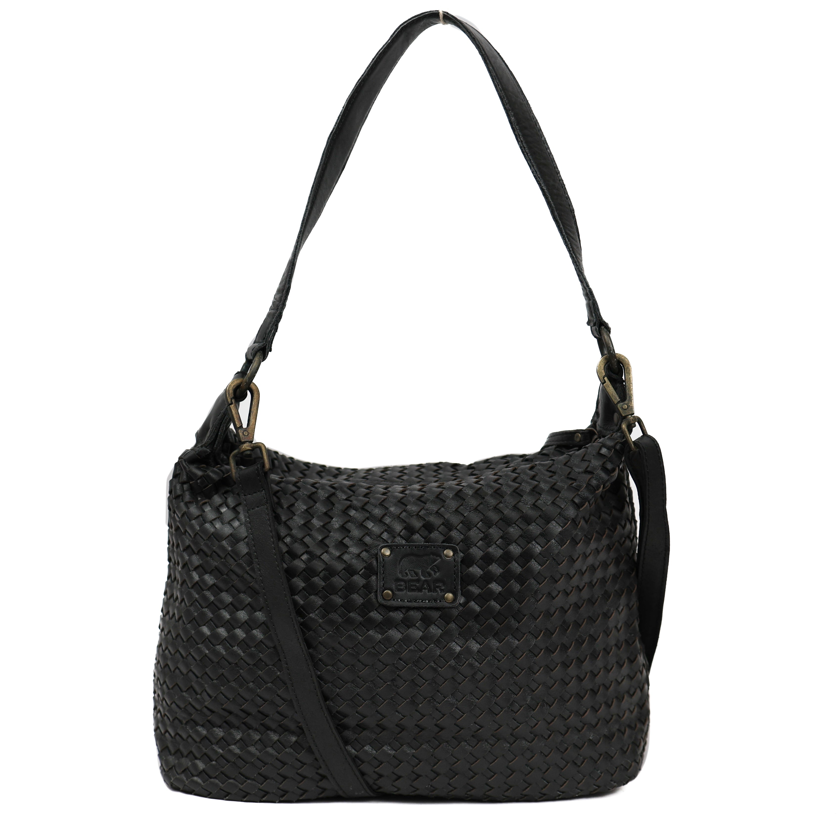 Geflochtene Beuteltasche 'Marlène' Schwarz