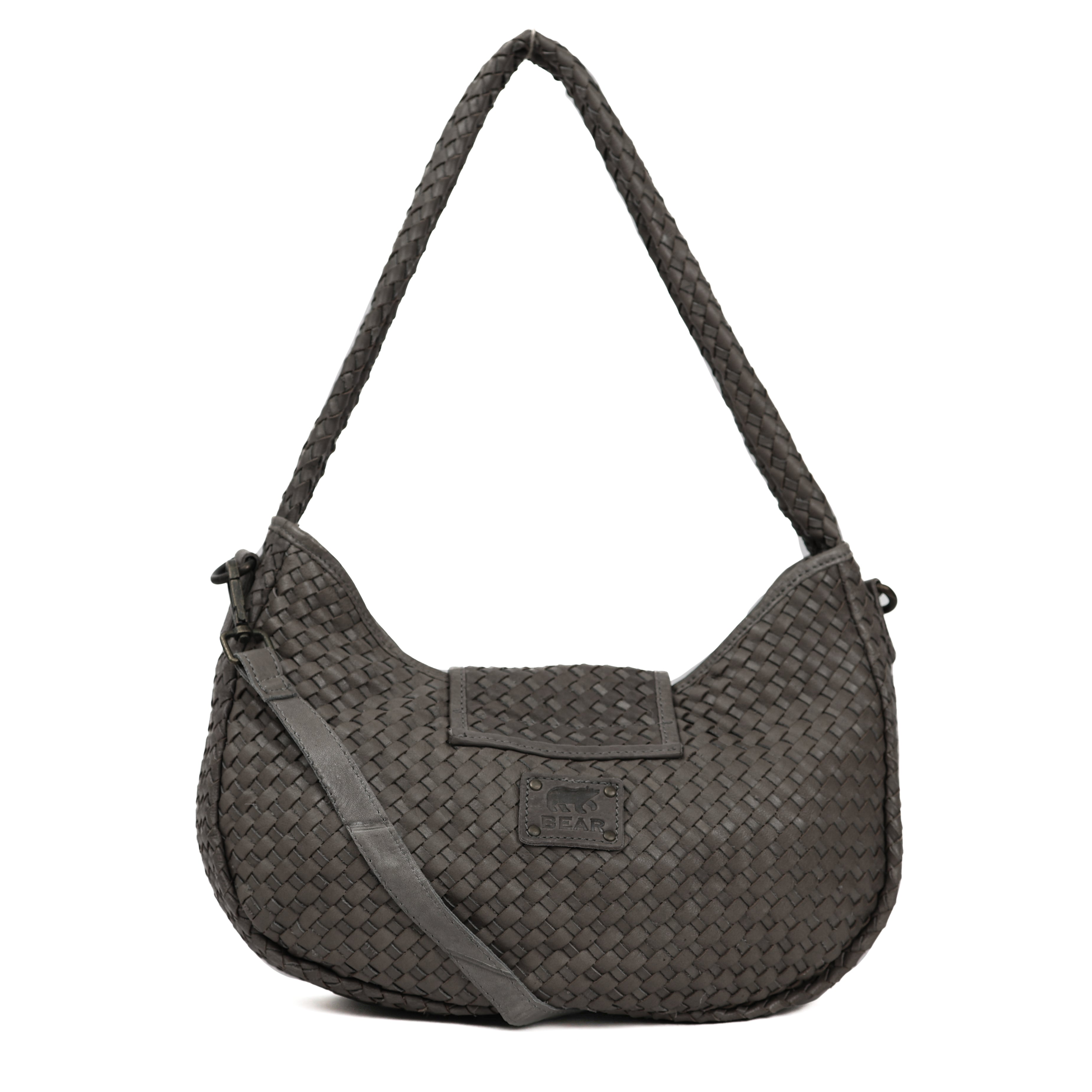 Geflochtene Beuteltasche 'Amelie' Grau