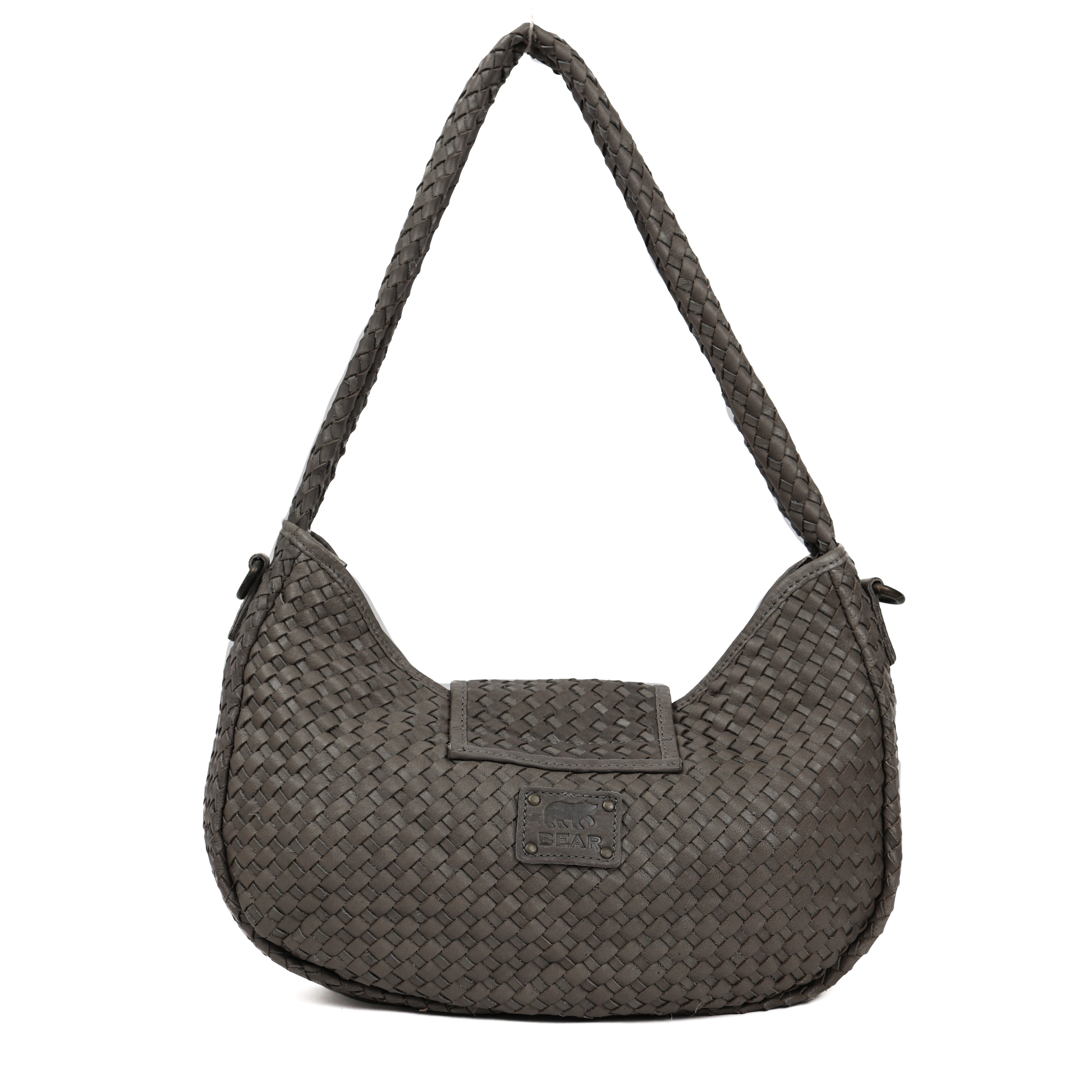 Geflochtene Beuteltasche 'Amelie' Grau