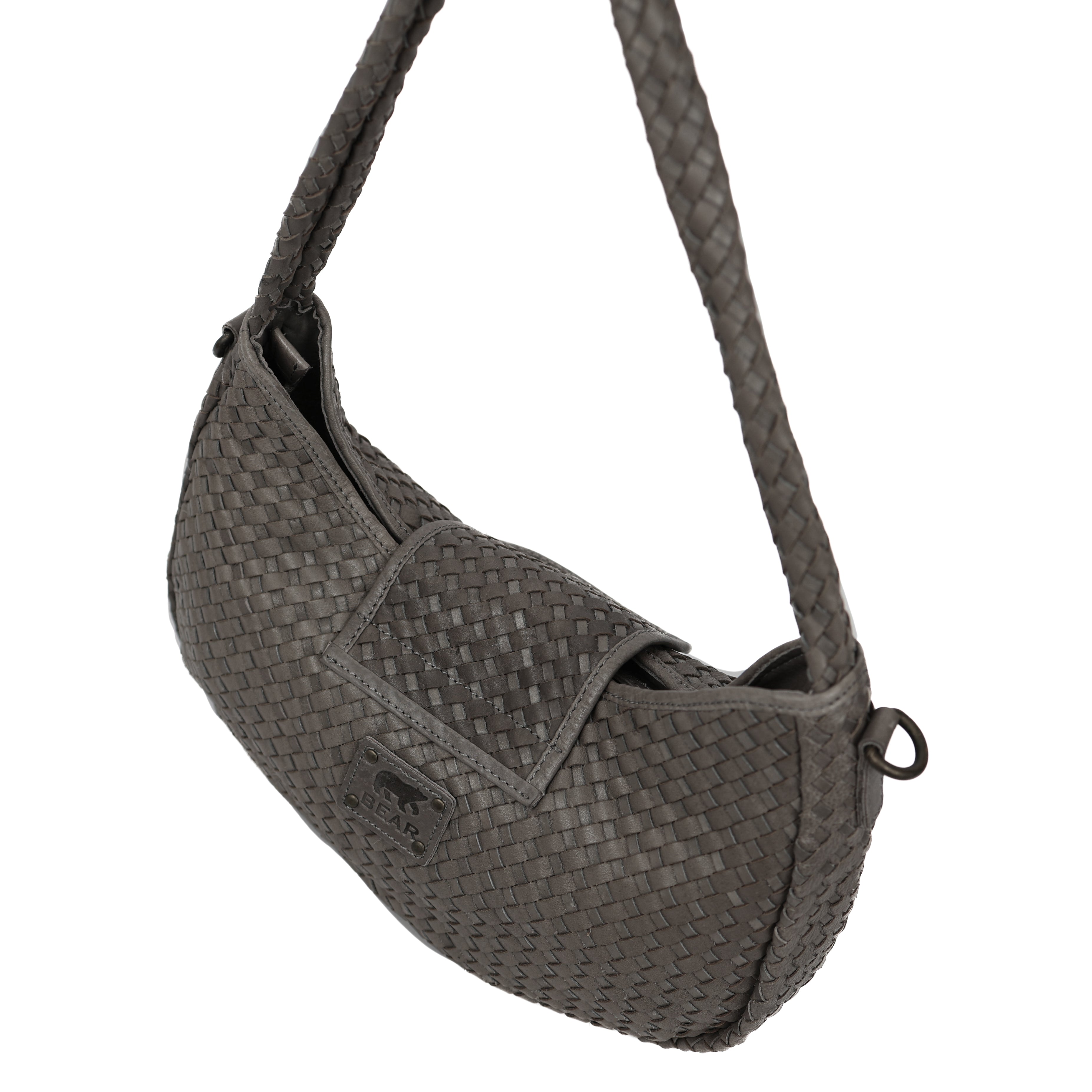 Geflochtene Beuteltasche 'Amelie' Grau