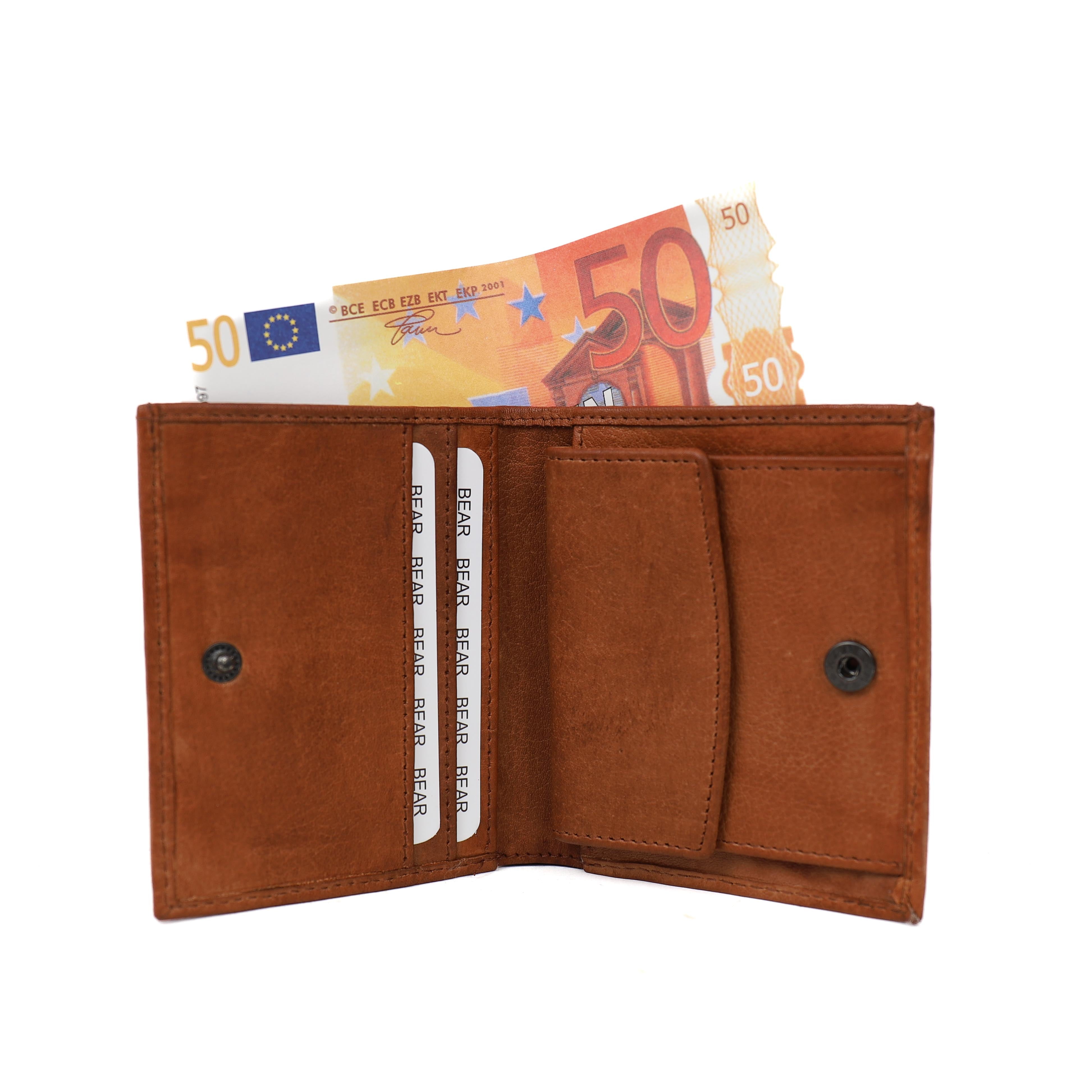 Billfold mit Druckknopf 'Noud' Cognac