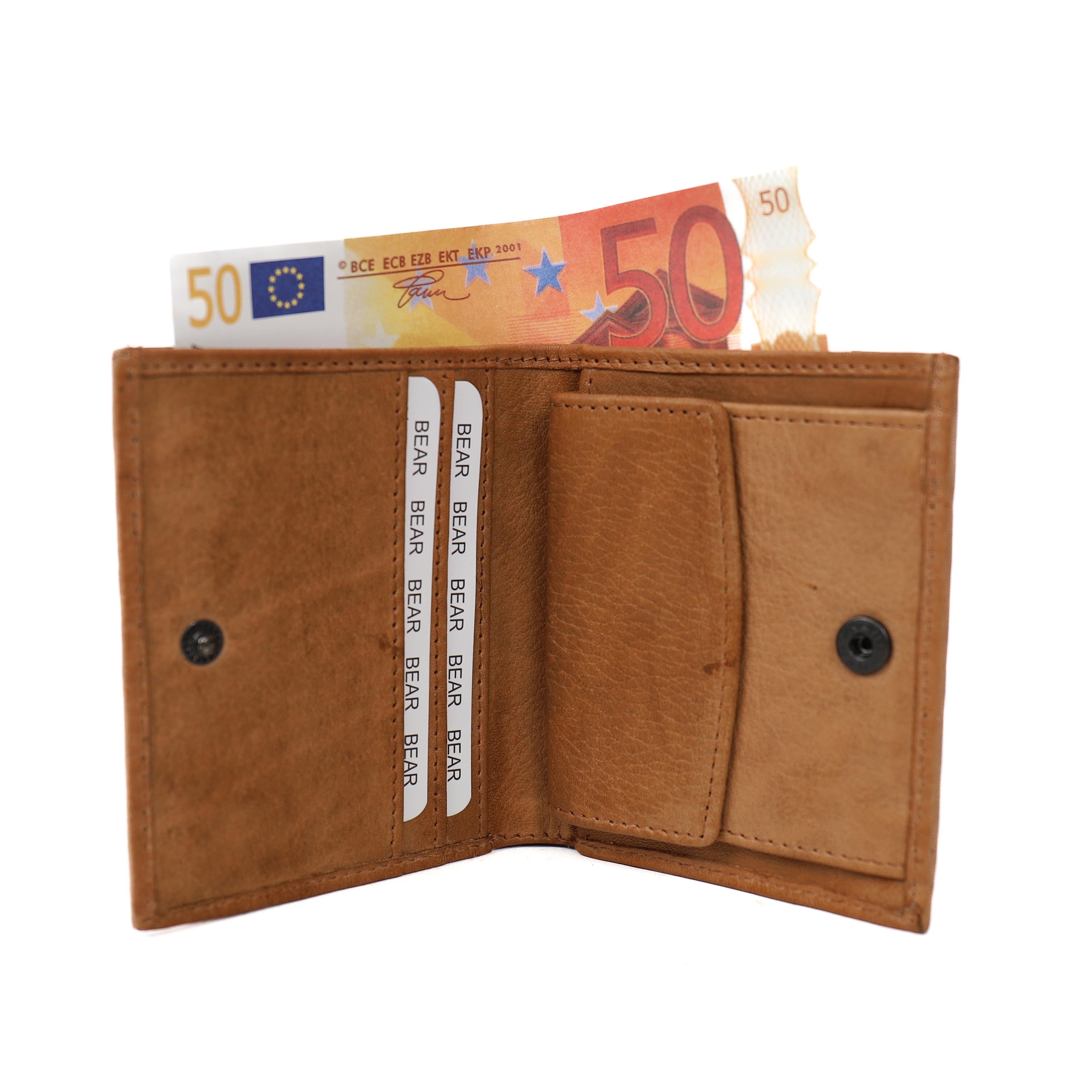 Billfold mit Druckknopf 'Noud' Taupe