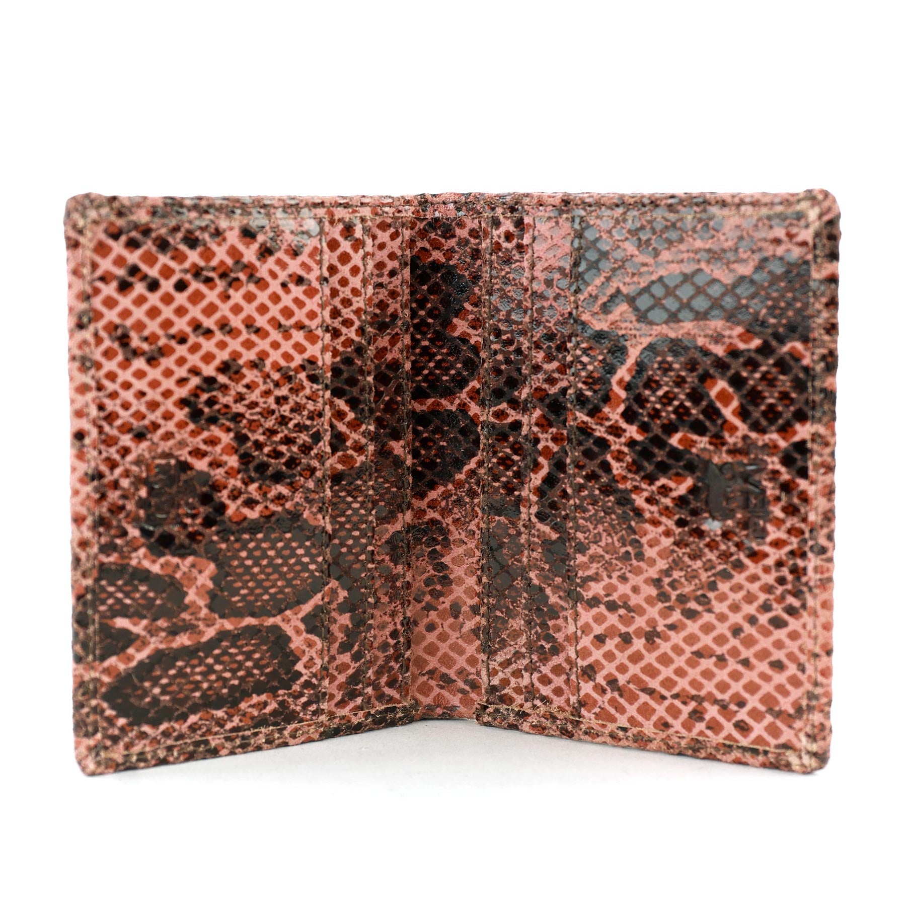 Kartenhalter mit Geldscheinfach 'Cas' Snake Pink