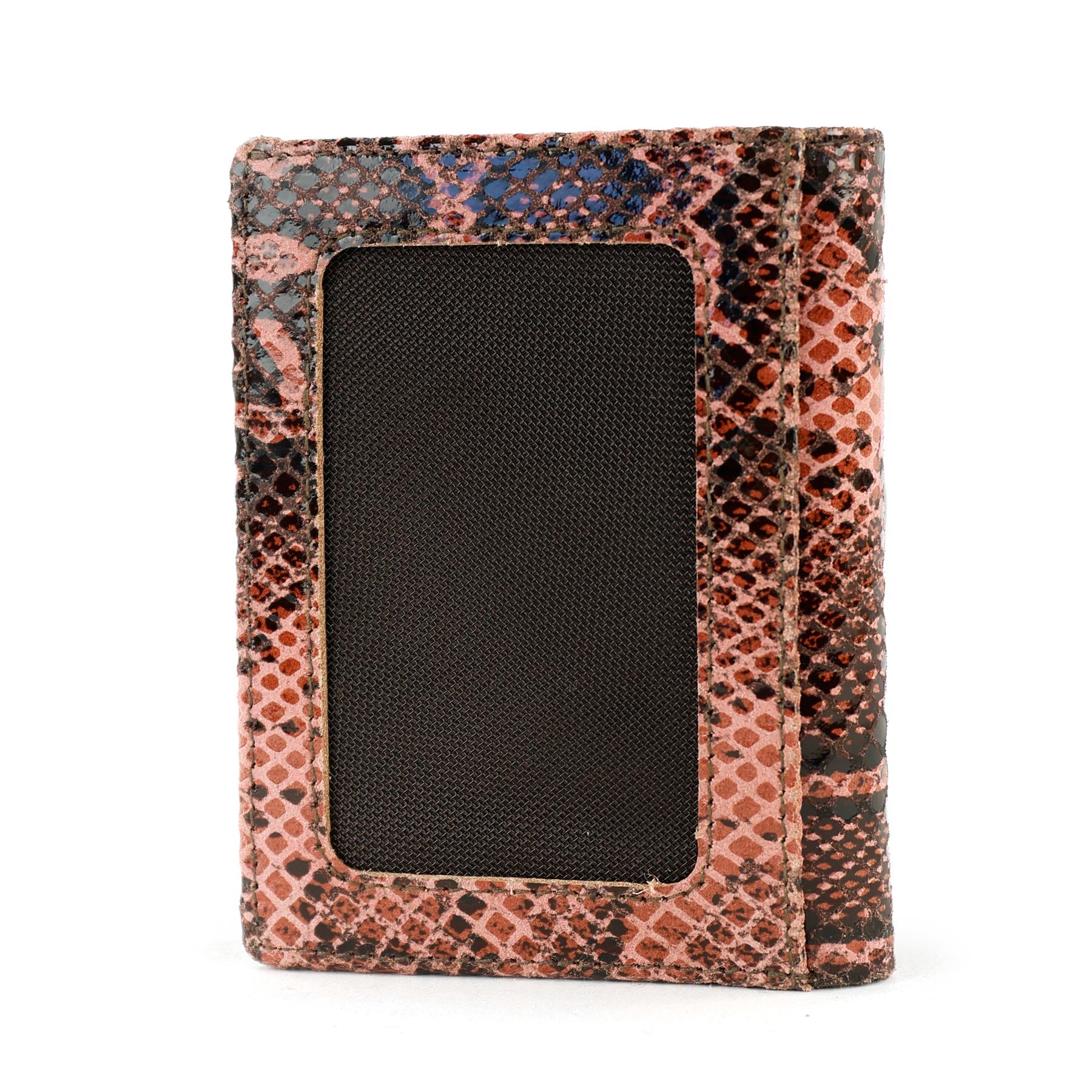 Kartenhalter mit Geldscheinfach 'Cas' Snake Pink