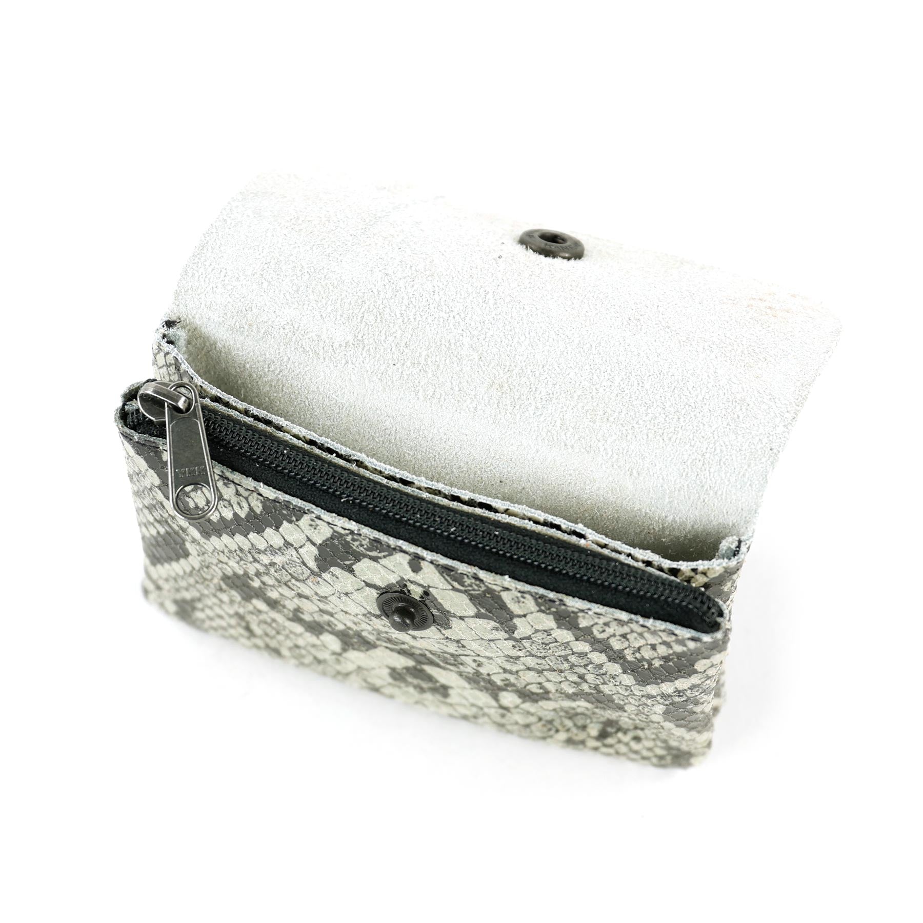 Portemonneetje 'Pietje' snake grey