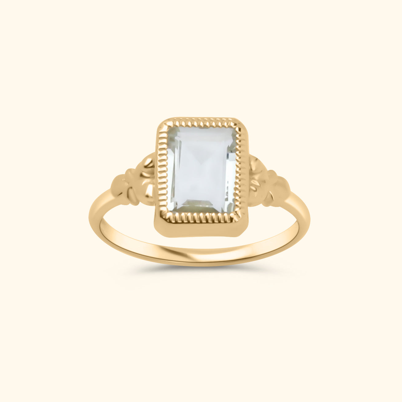 Vicky Green Amethyst Square ring | 9K