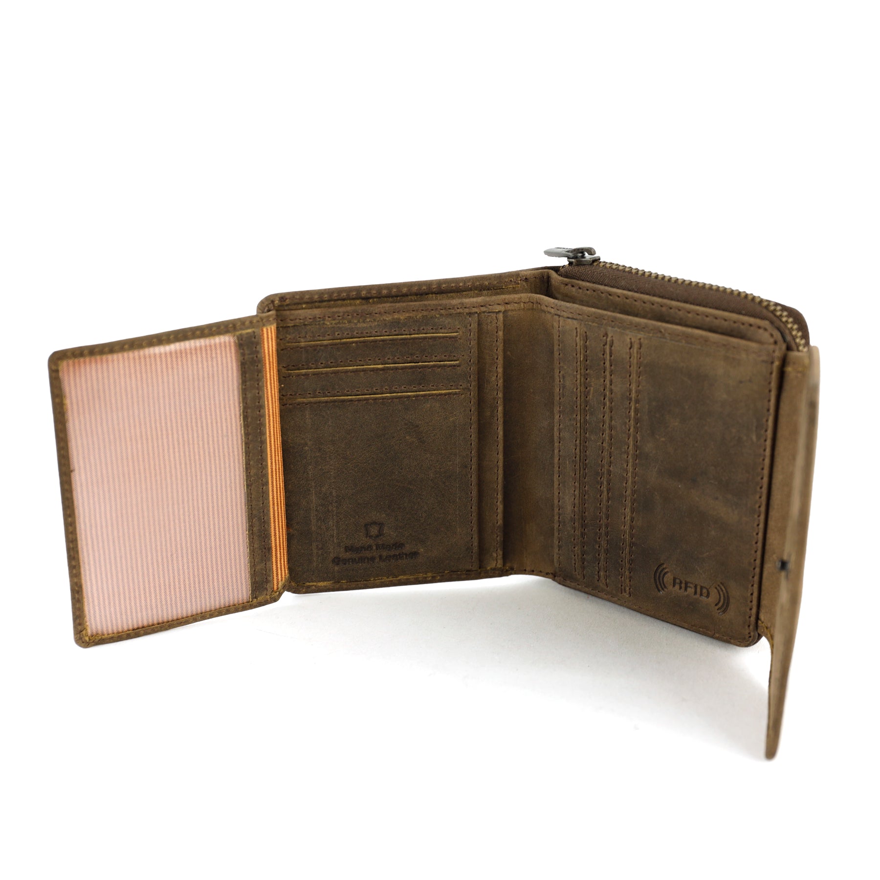 Geldbörse mit Reißverschluss 'Britt' Braun