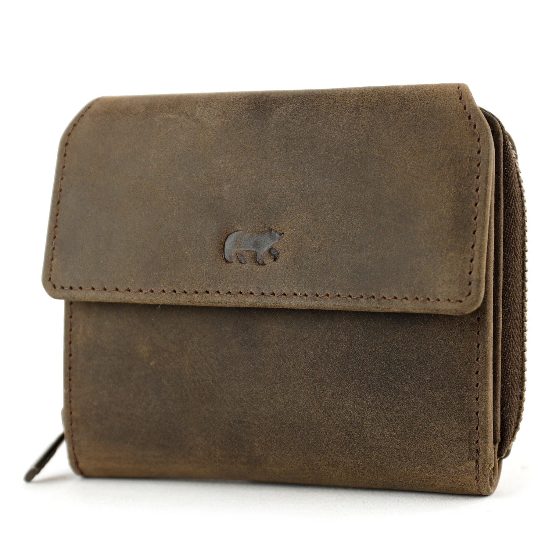 Geldbörse mit Reißverschluss 'Britt' Braun