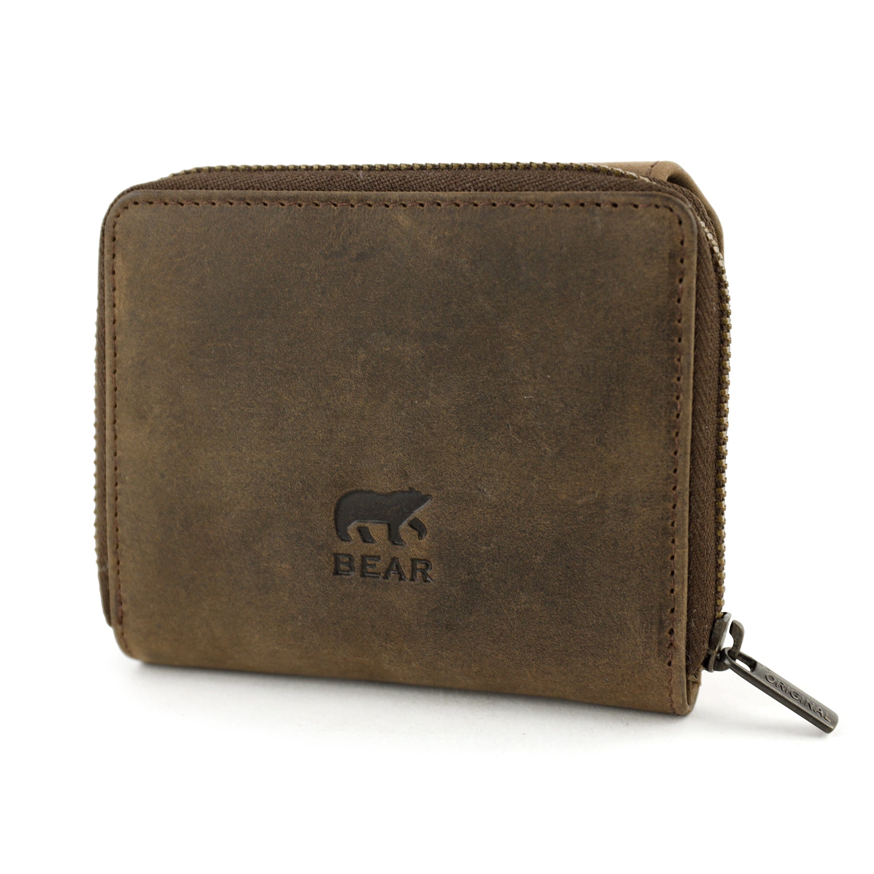 Geldbörse mit Reißverschluss 'Britt' Braun