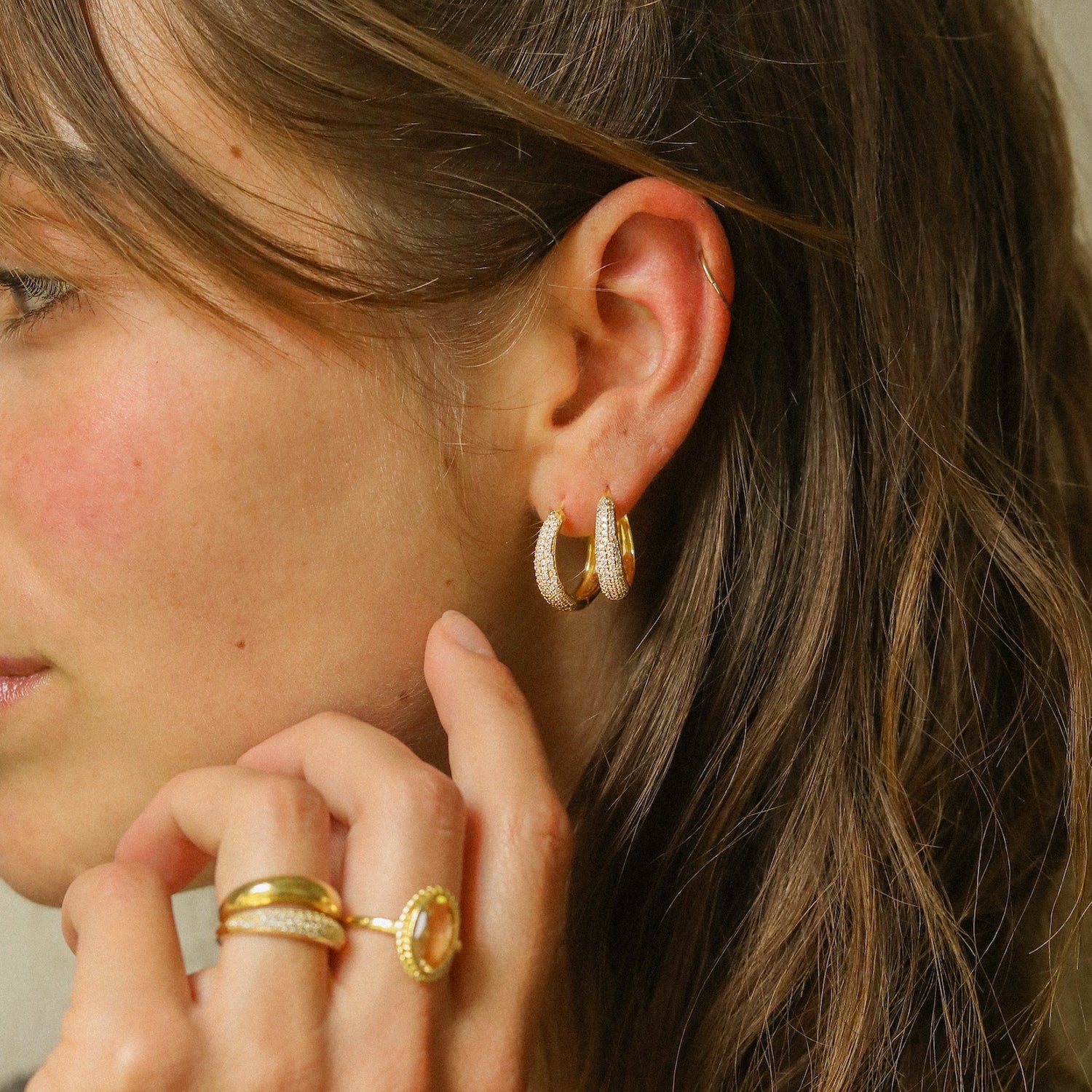 Hailey Pavé Hoops