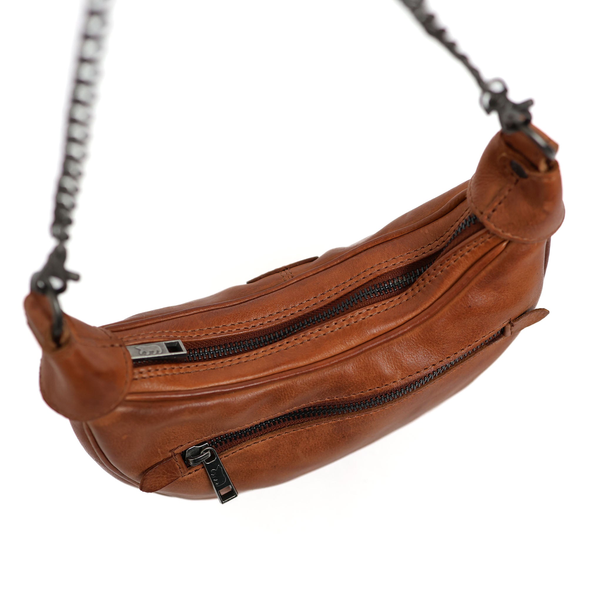 Hand-/Umhängetasche mit Kette 'Amira' Cognac