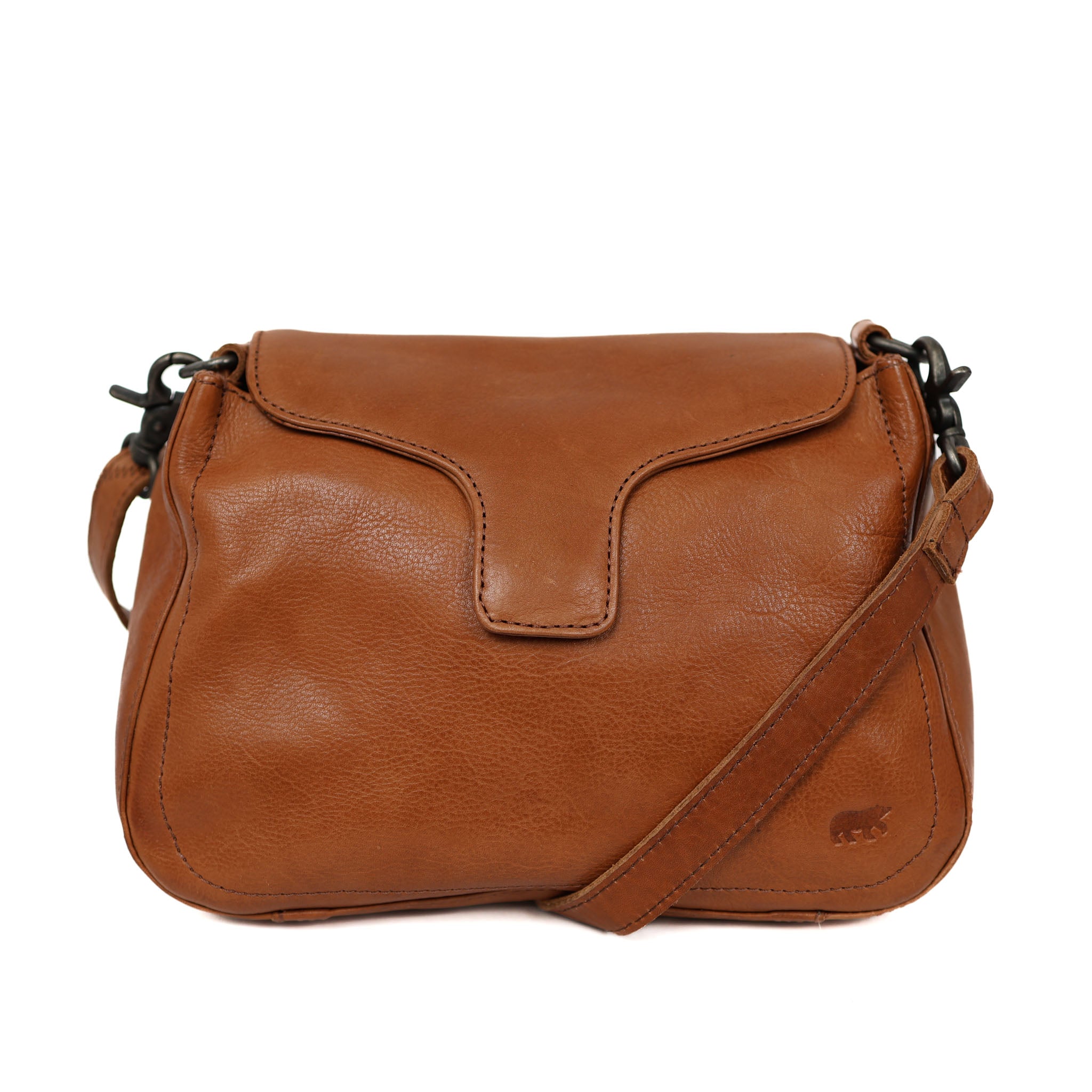 Hand-/Umhängetasche mit Klappe 'Fenna' Cognac