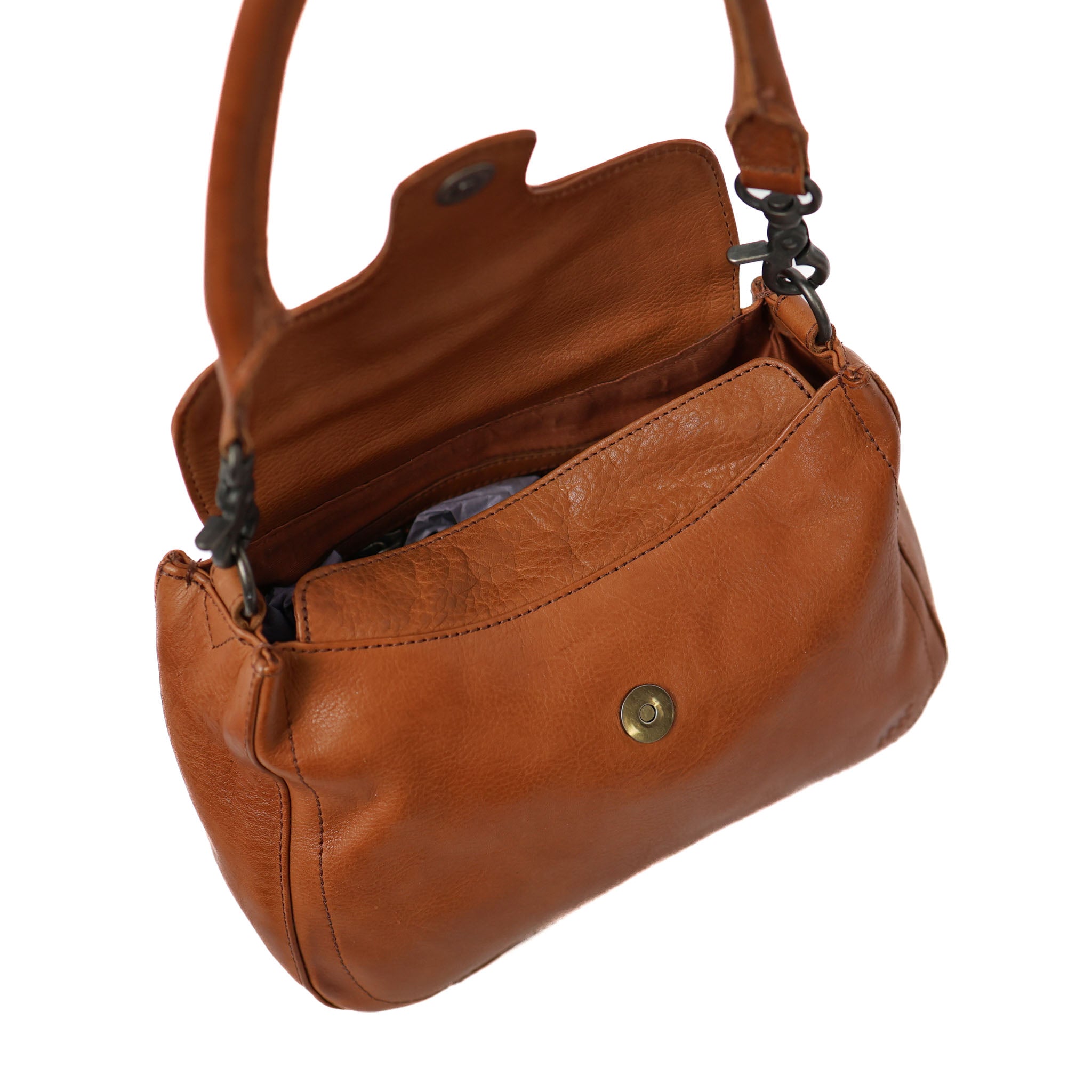 Hand-/Umhängetasche mit Klappe 'Fenna' Cognac