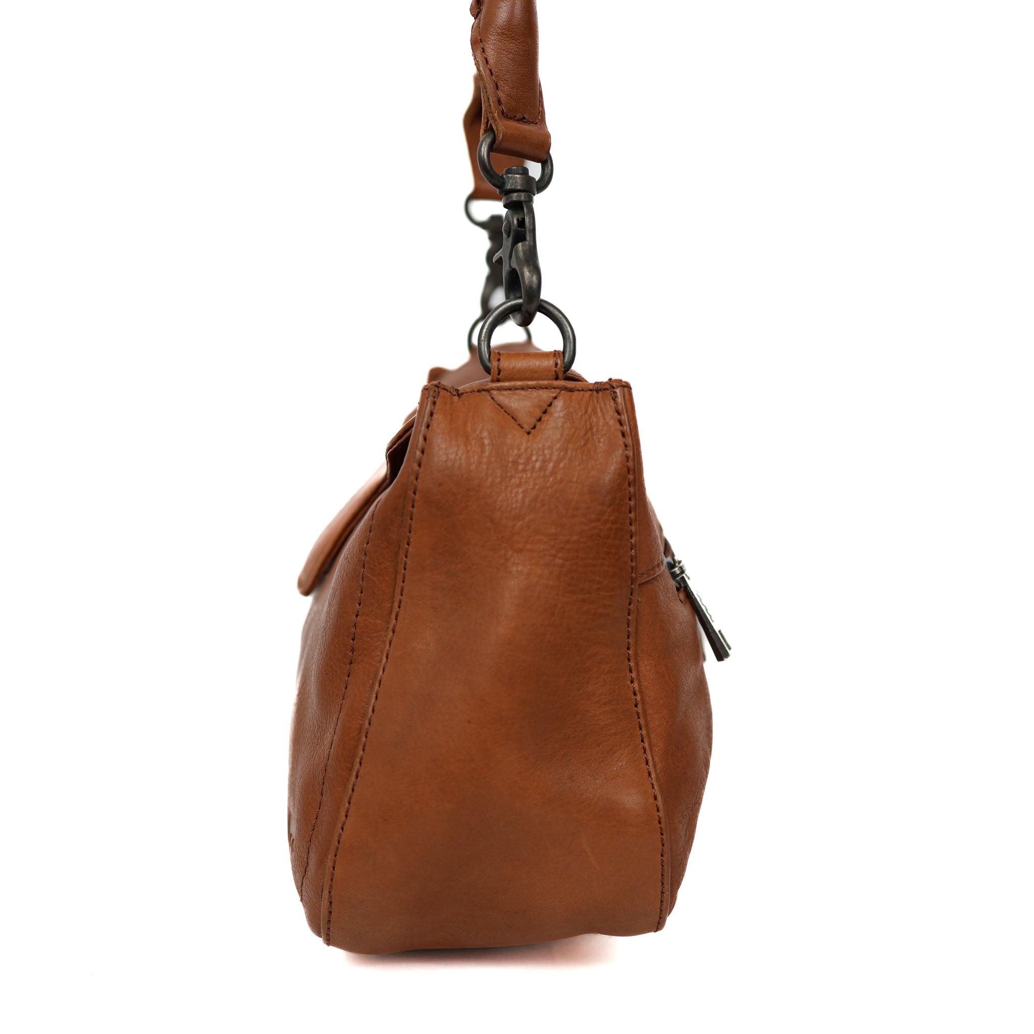 Hand-/Umhängetasche mit Klappe 'Fenna' Cognac