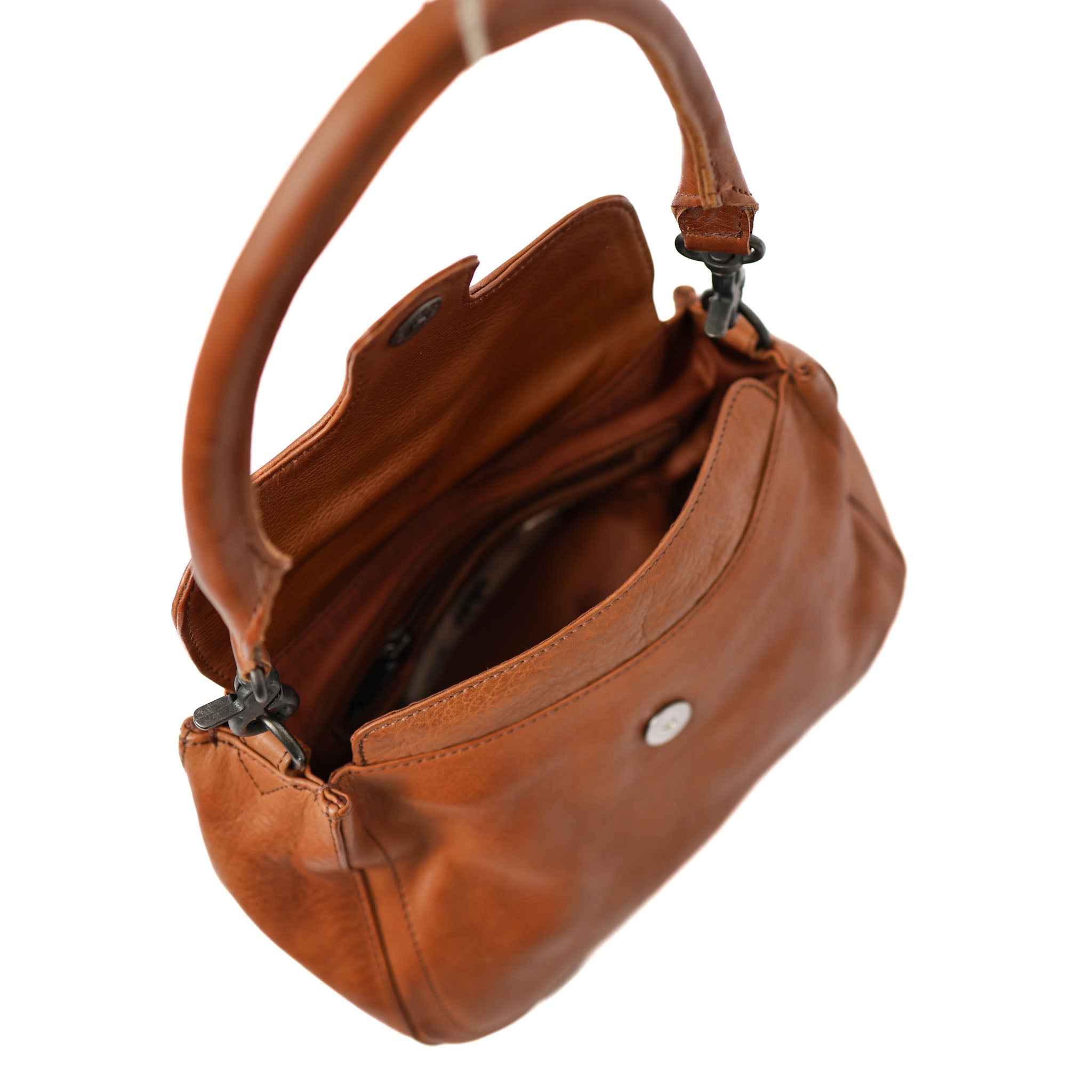 Hand-/Umhängetasche mit Klappe 'Fenna' Cognac