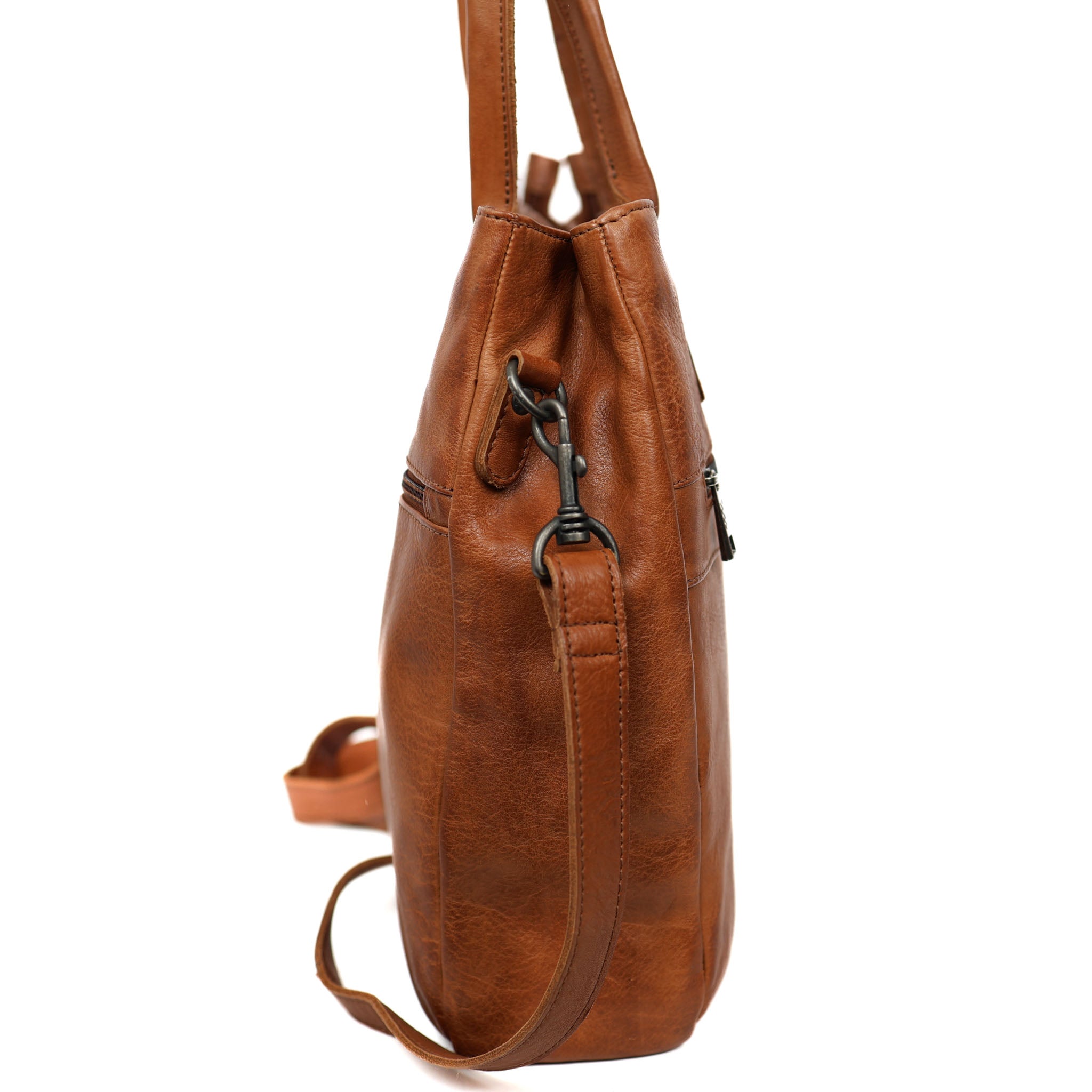 Hand-/Umhängetasche mit Laptopfach 'Maeve' Cognac