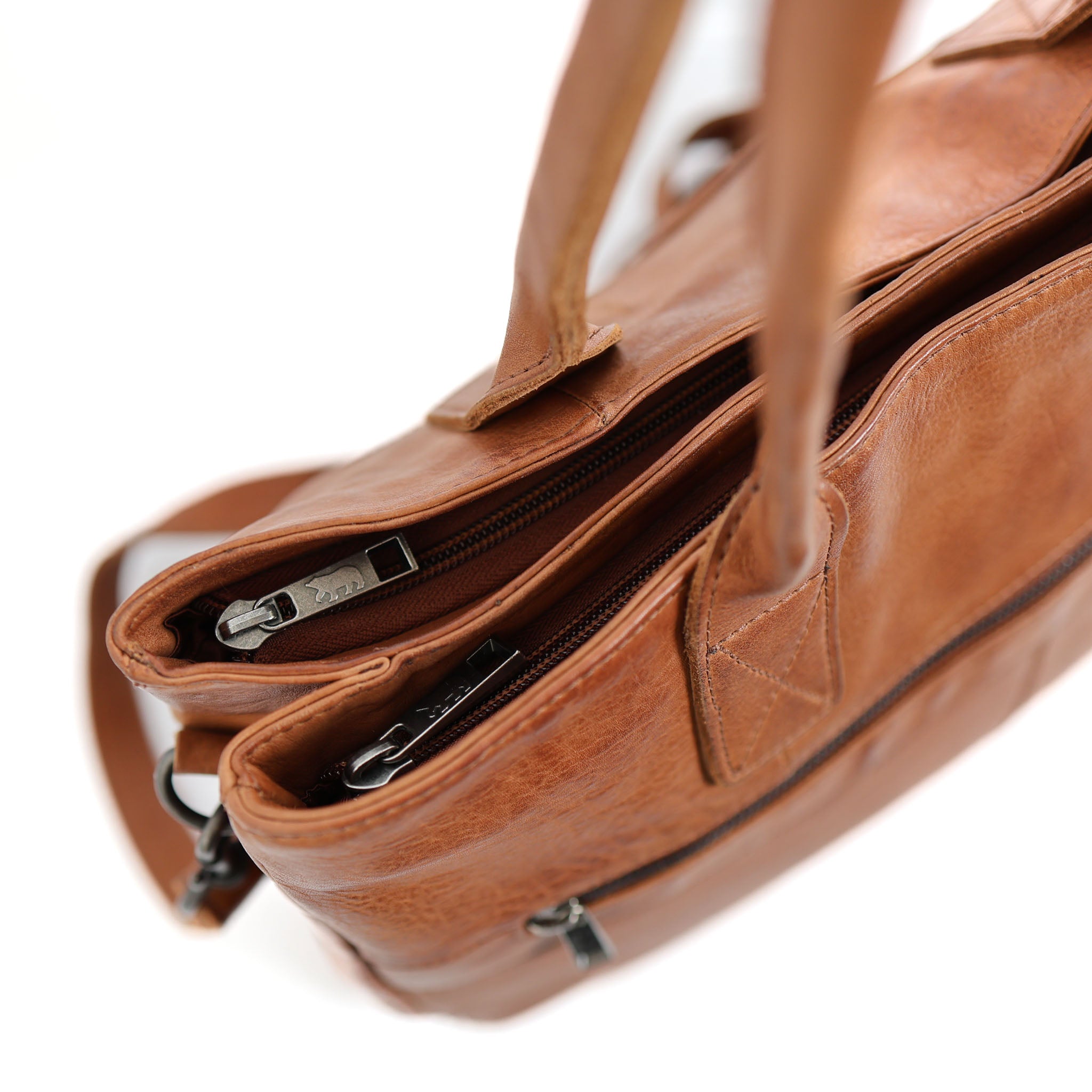 Hand-/Umhängetasche mit Laptopfach 'Maeve' Cognac