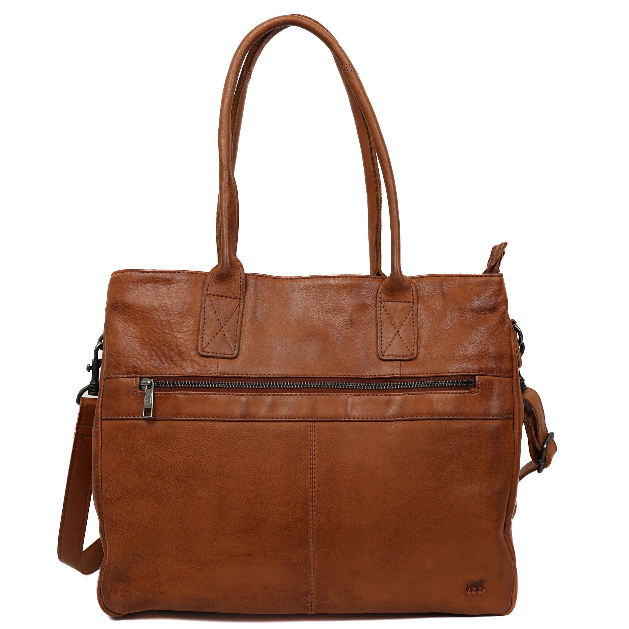 Hand-/Umhängetasche mit Laptopfach 'Maeve' Cognac