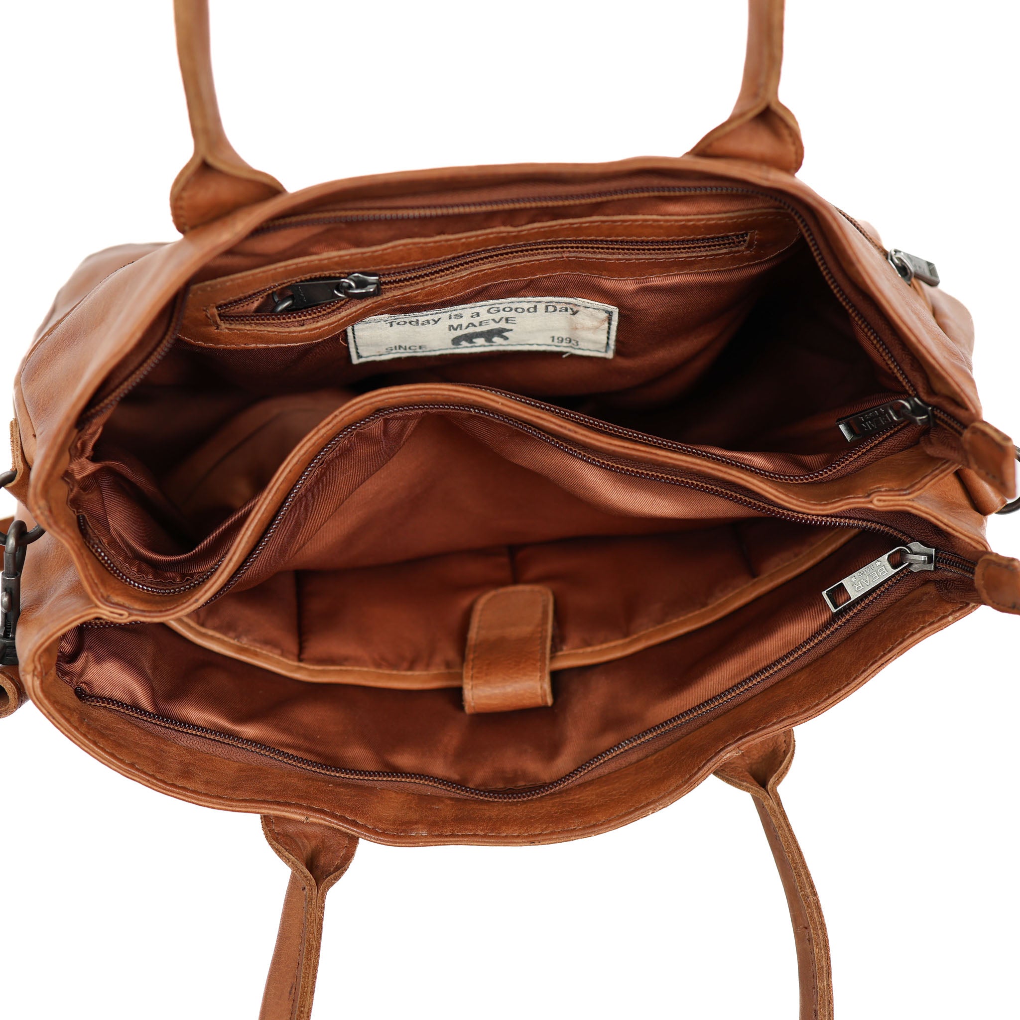 Hand-/Umhängetasche mit Laptopfach 'Maeve' Cognac