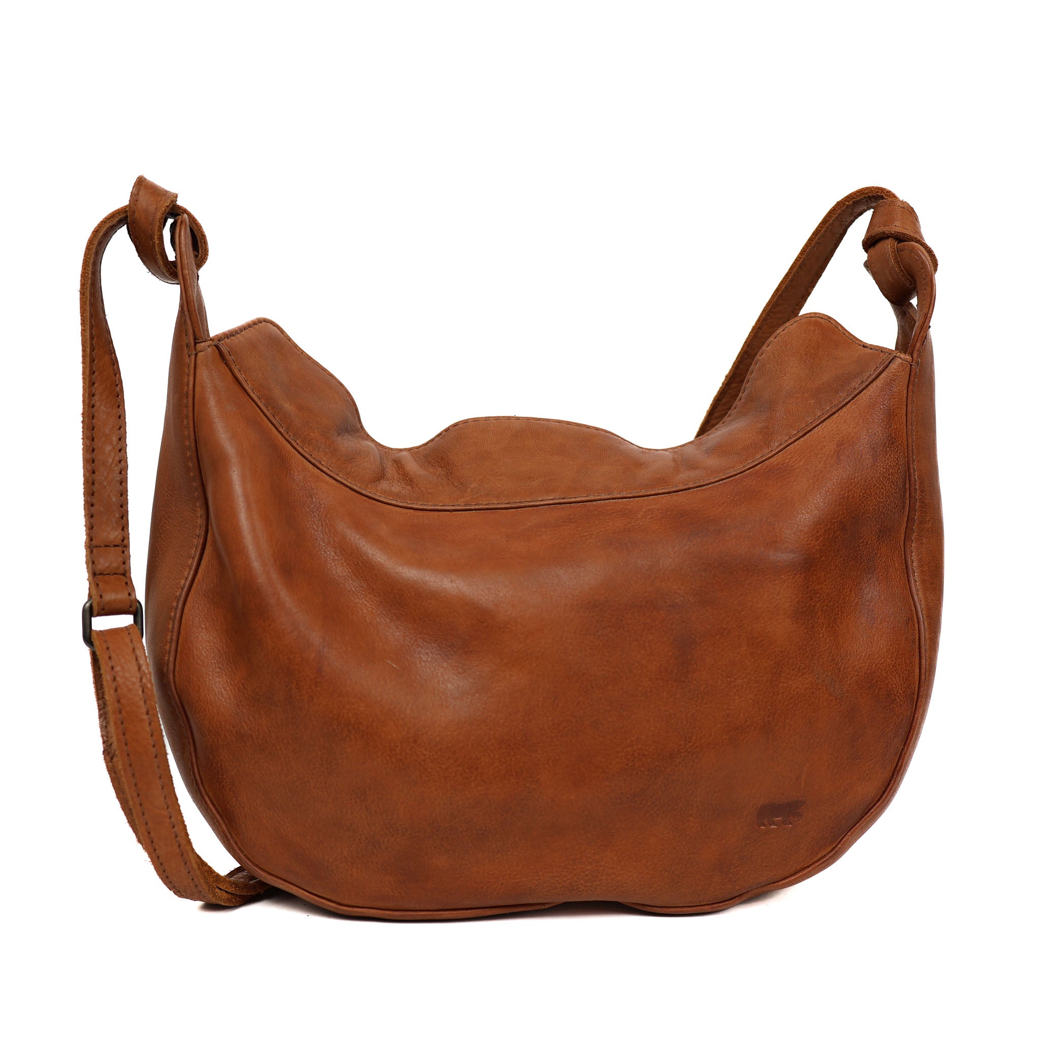 Mittelgroße Beuteltasche 'Senn' Cognac