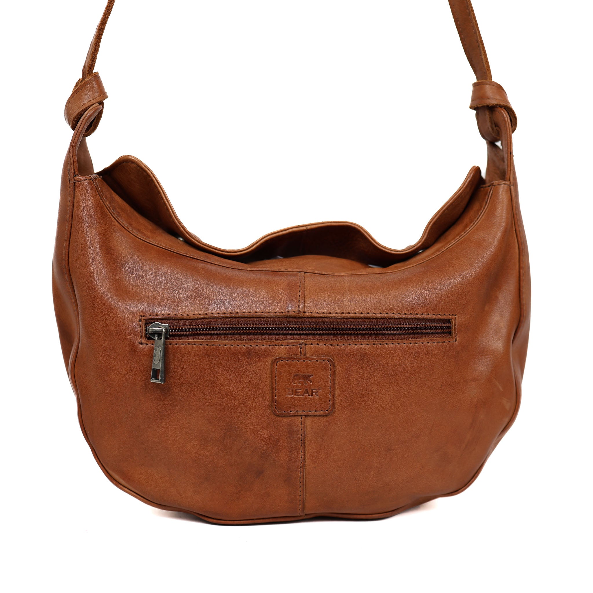 Mittelgroße Beuteltasche 'Senn' Cognac