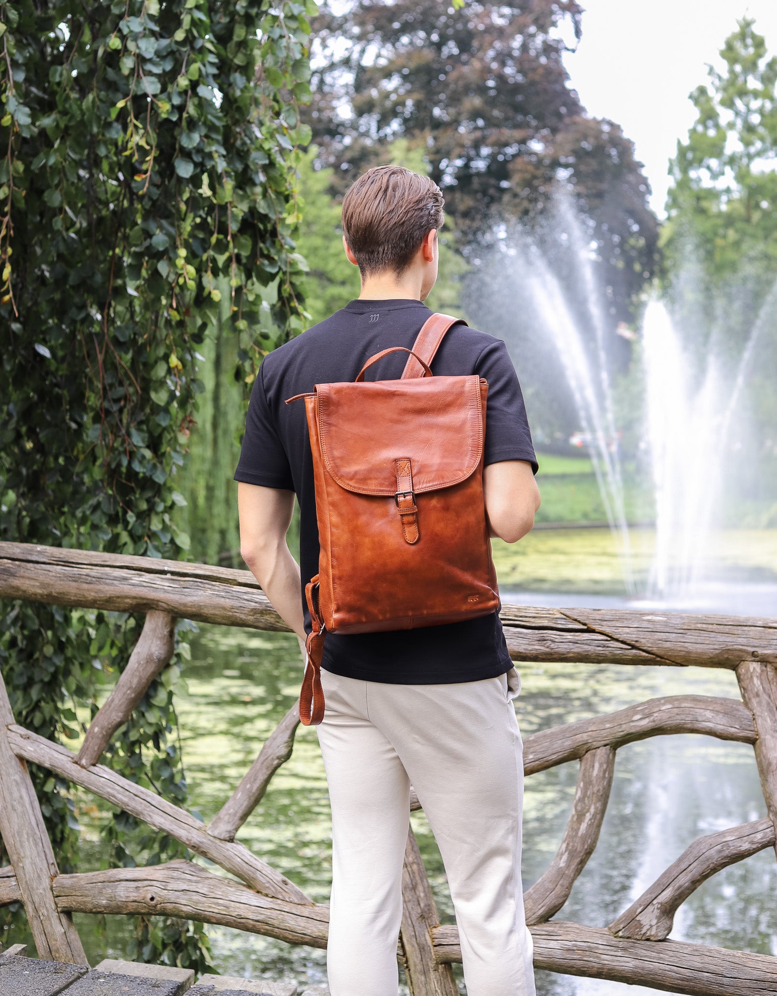 Rucksack 'Rob' Cognac - CL 36502