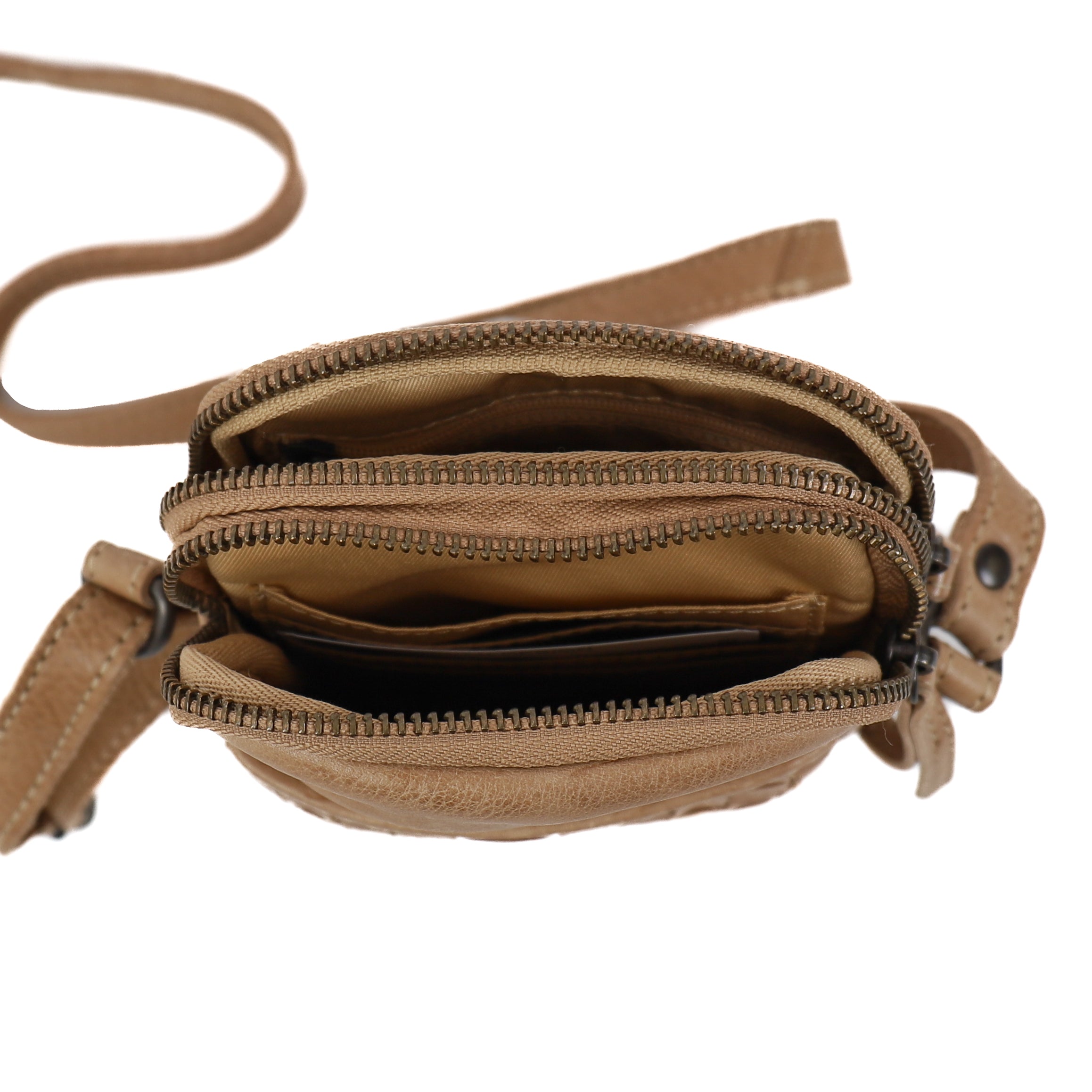 Geflochtene Umhängetasche 'Saske' Beige
