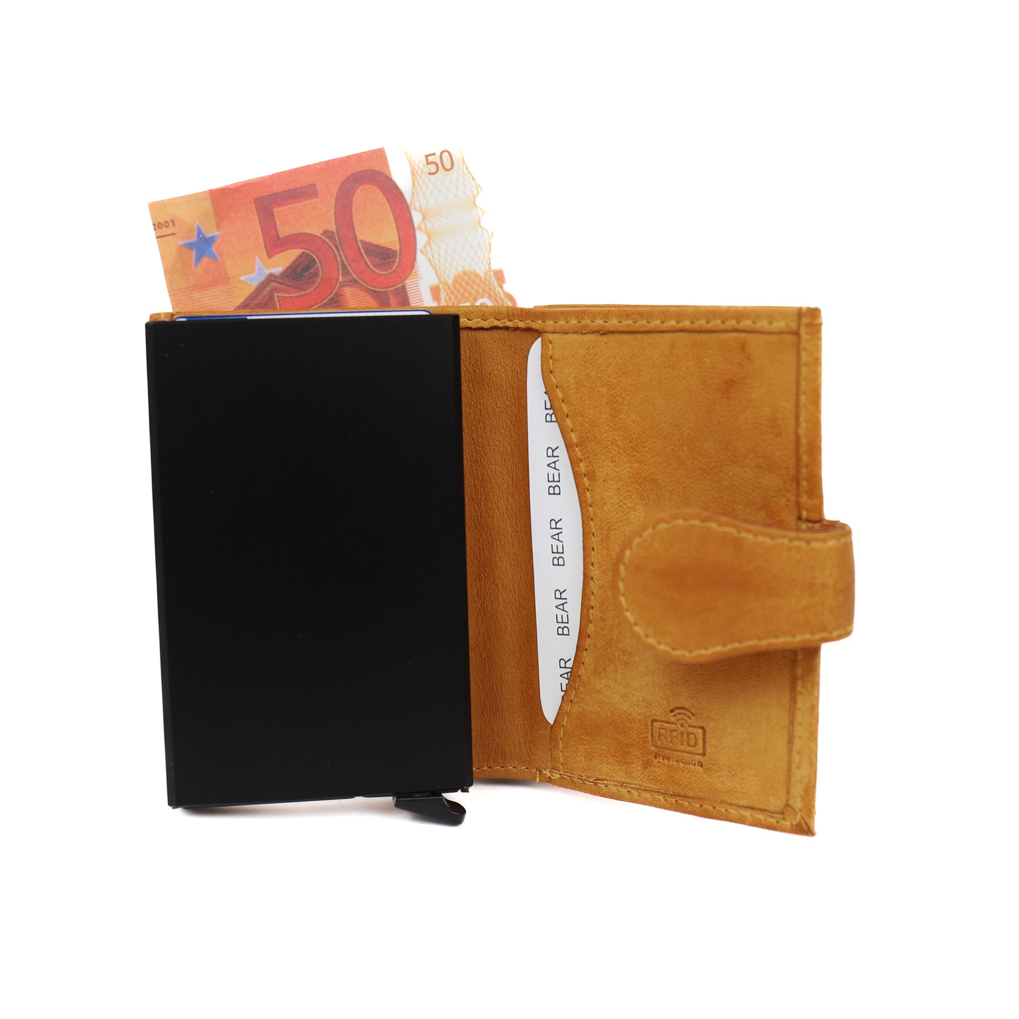 Geflochtener Kartenhalter 'Elsie' Gelb