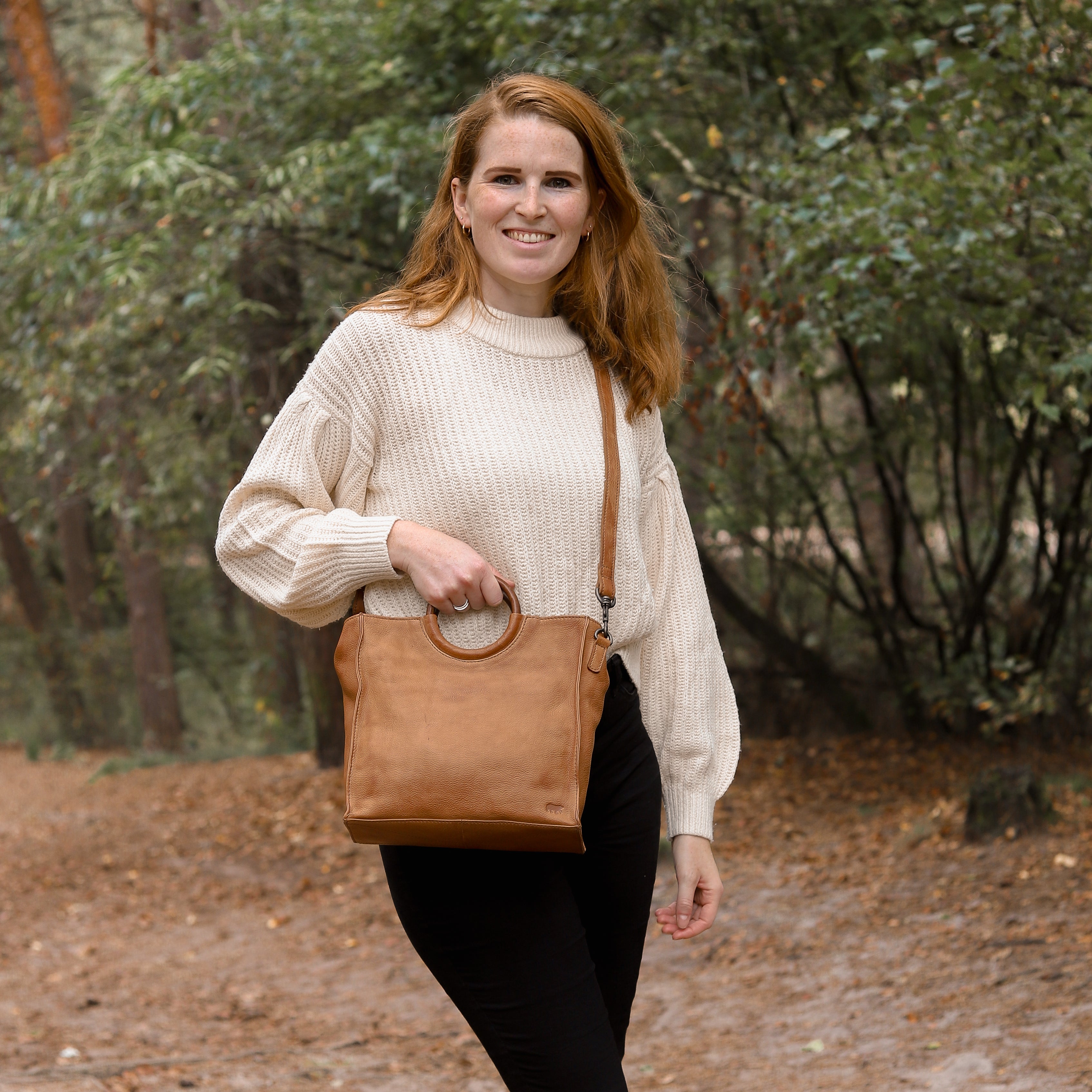 Hand-/Umhängetasche 'Sara' Cognac