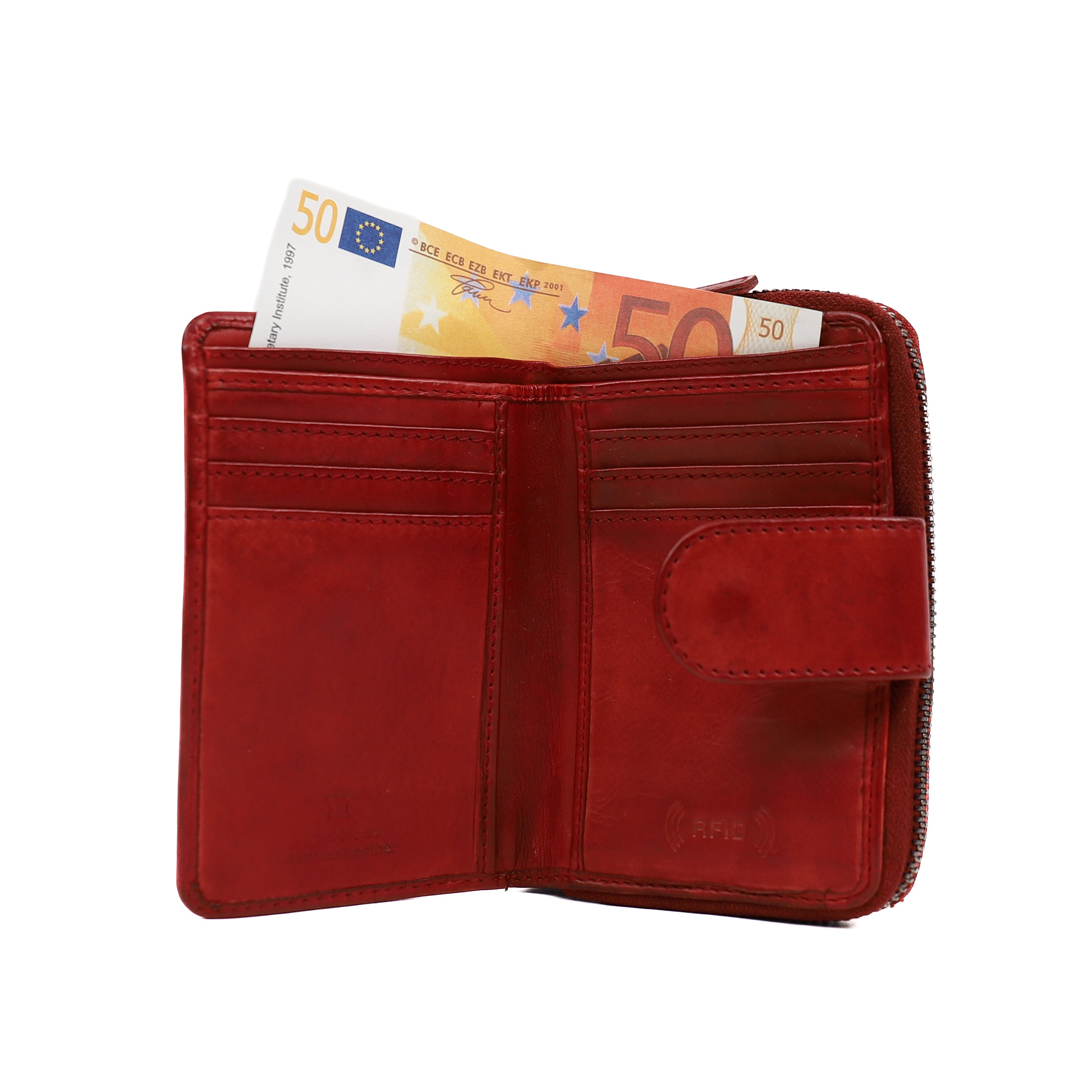 Reißverschluss-Geldbörse 'Loet' rot - CL 13550