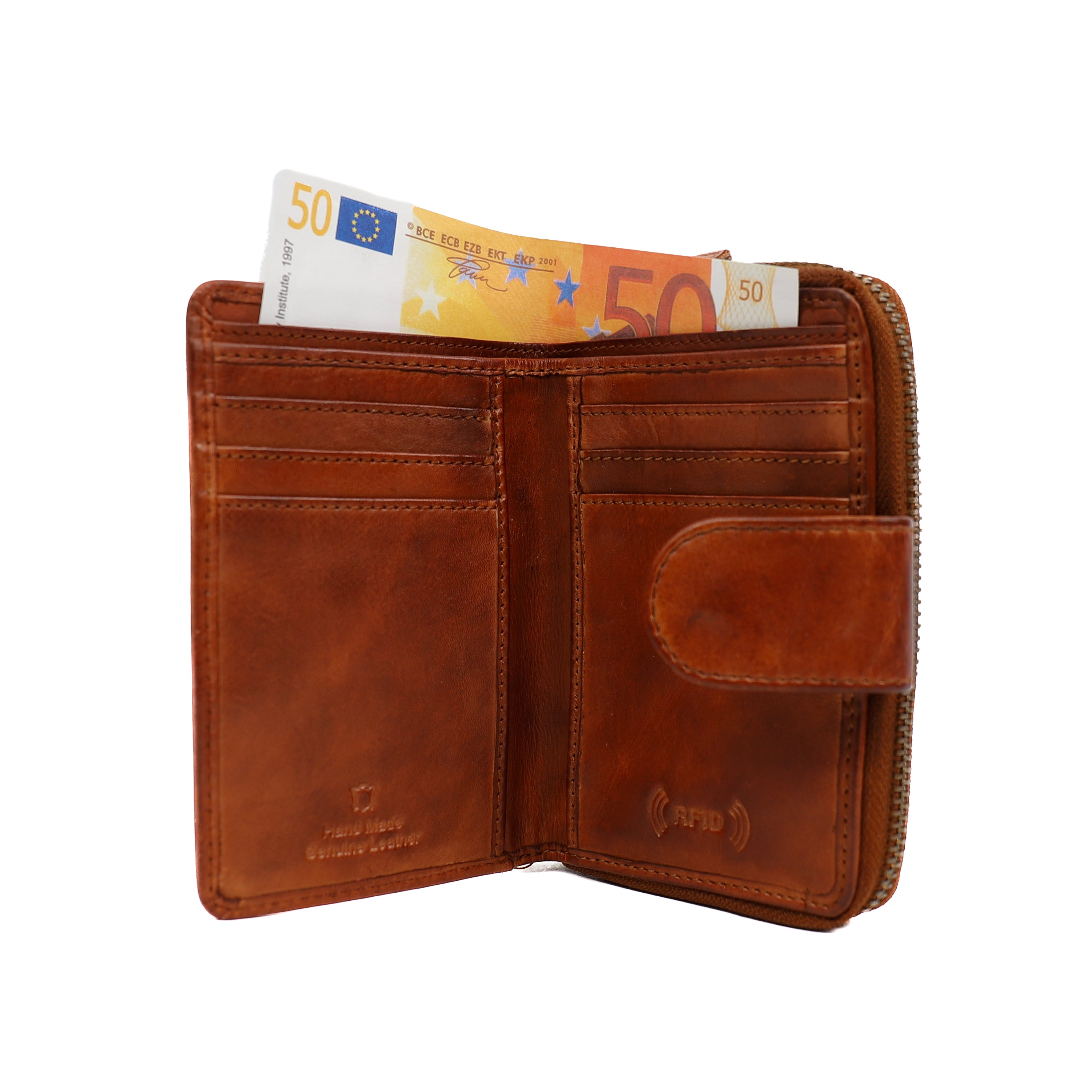 Reißverschluss-Geldbörse 'Loet' cognac - CL 13550