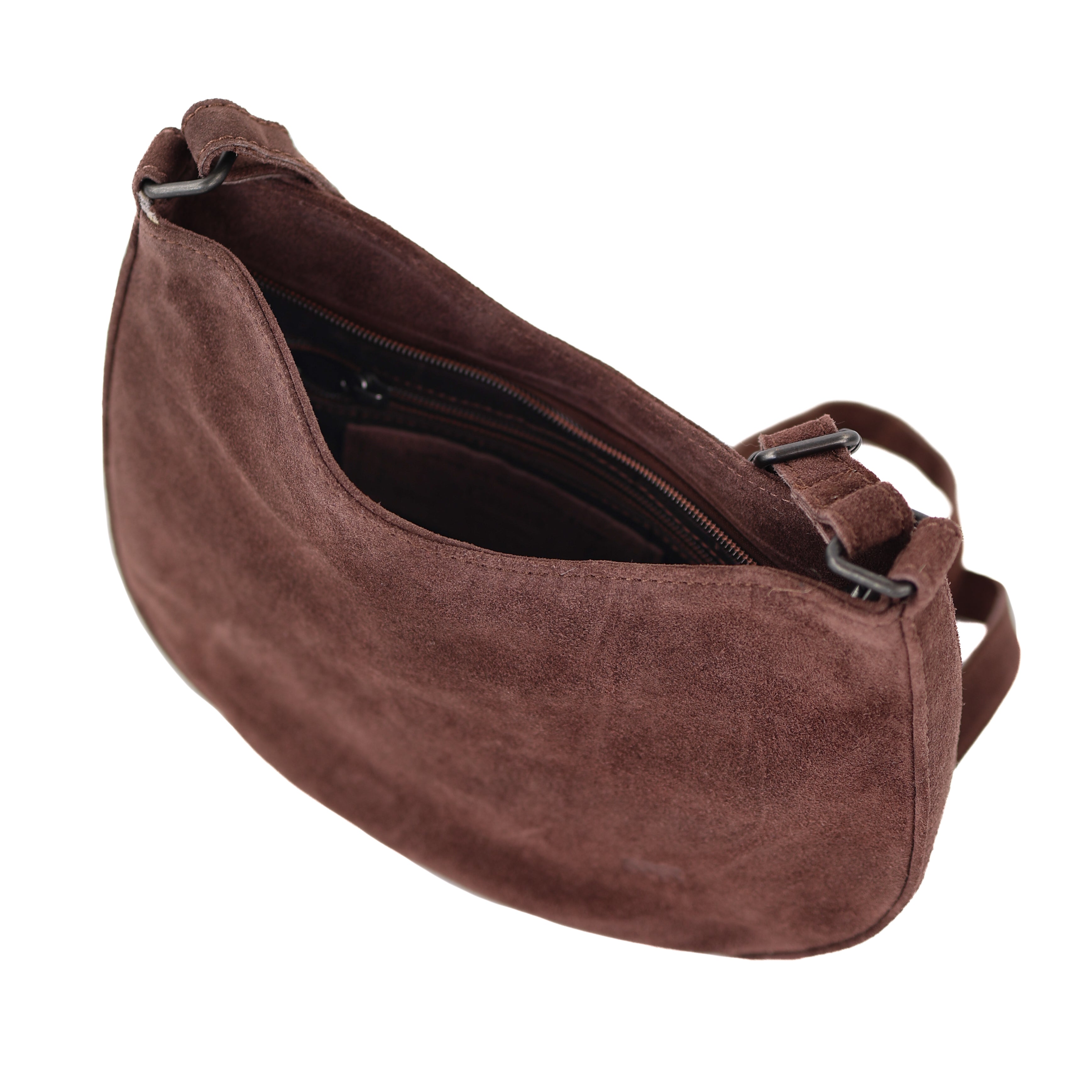 Velours Umhängetasche 'Tamara' Choco