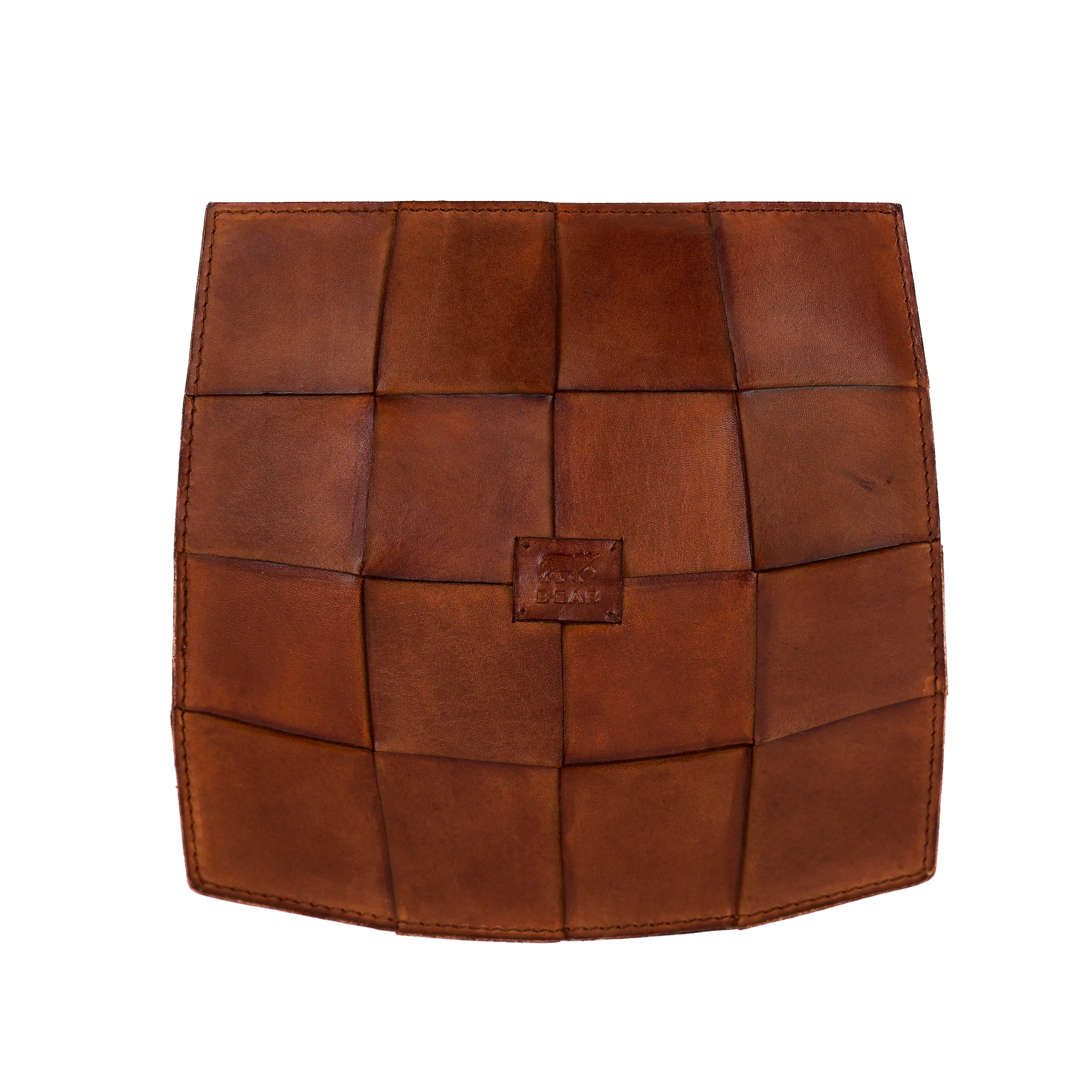 Leder Dekoratives Tablett/Präsentationsschale 'Isabel' Cognac