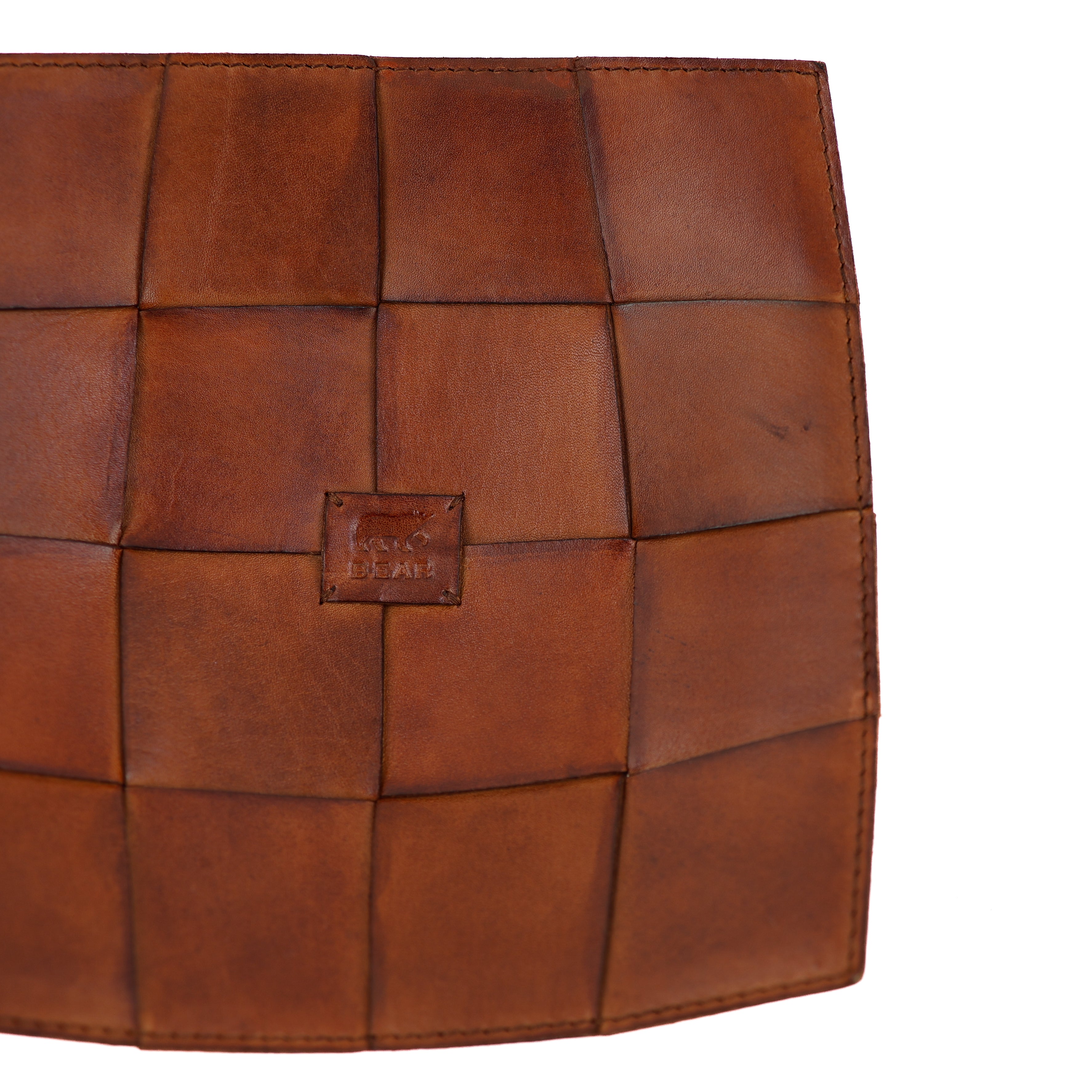 Leder Dekoratives Tablett/Präsentationsschale 'Isabel' Cognac