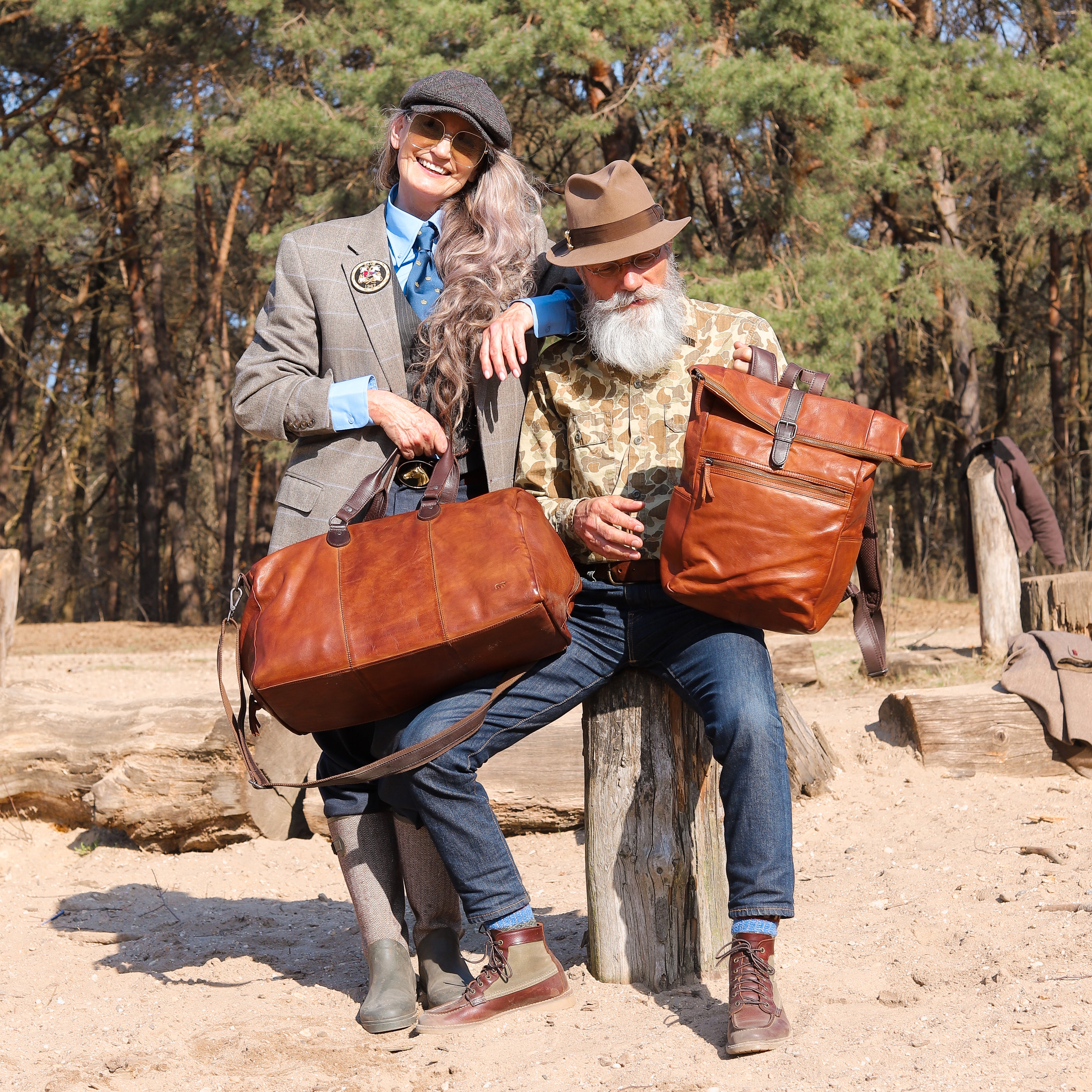 Rucksack 'Rick' Cognac/Braun