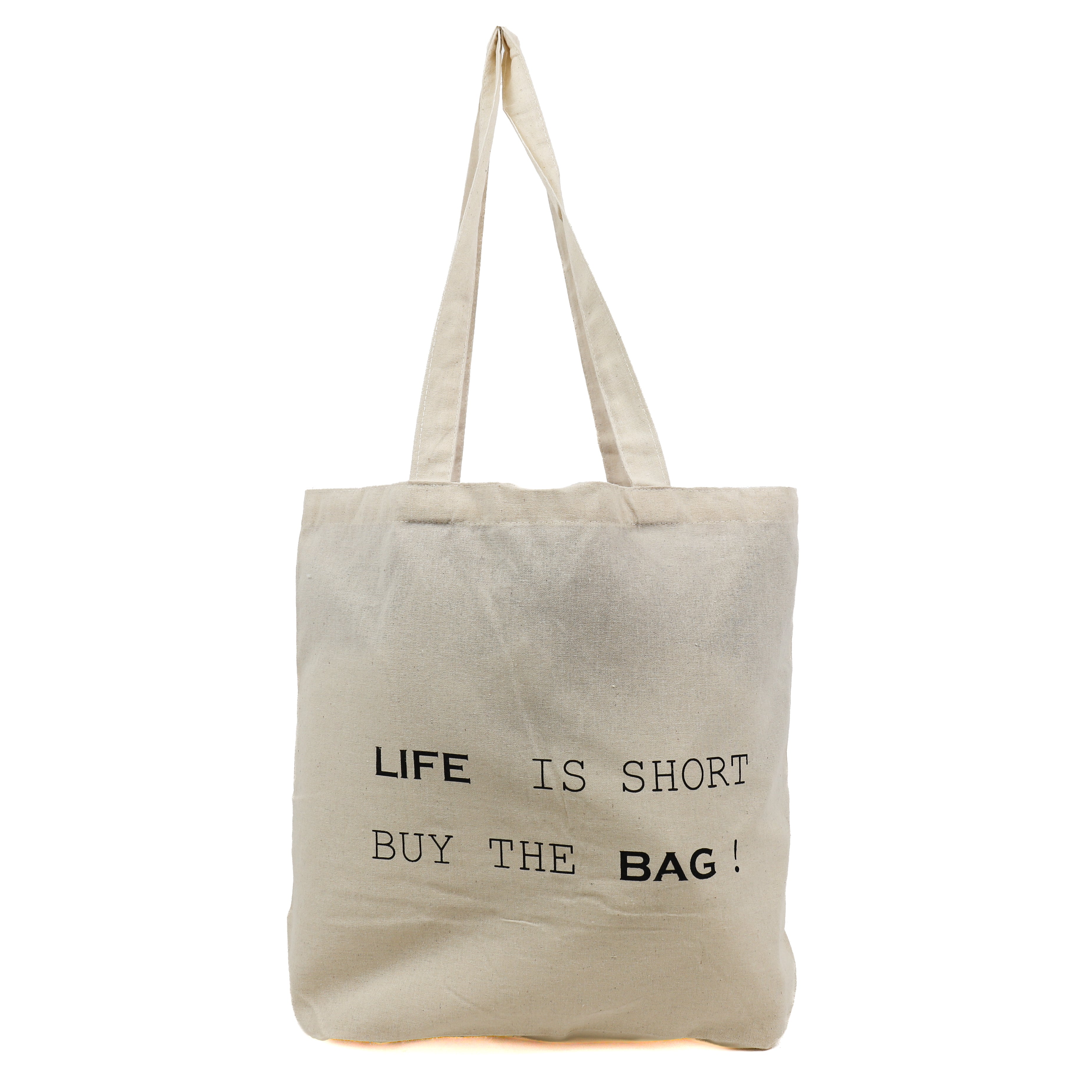 Baumwoll-Einkaufstasche 'Life is short, buy the bag'